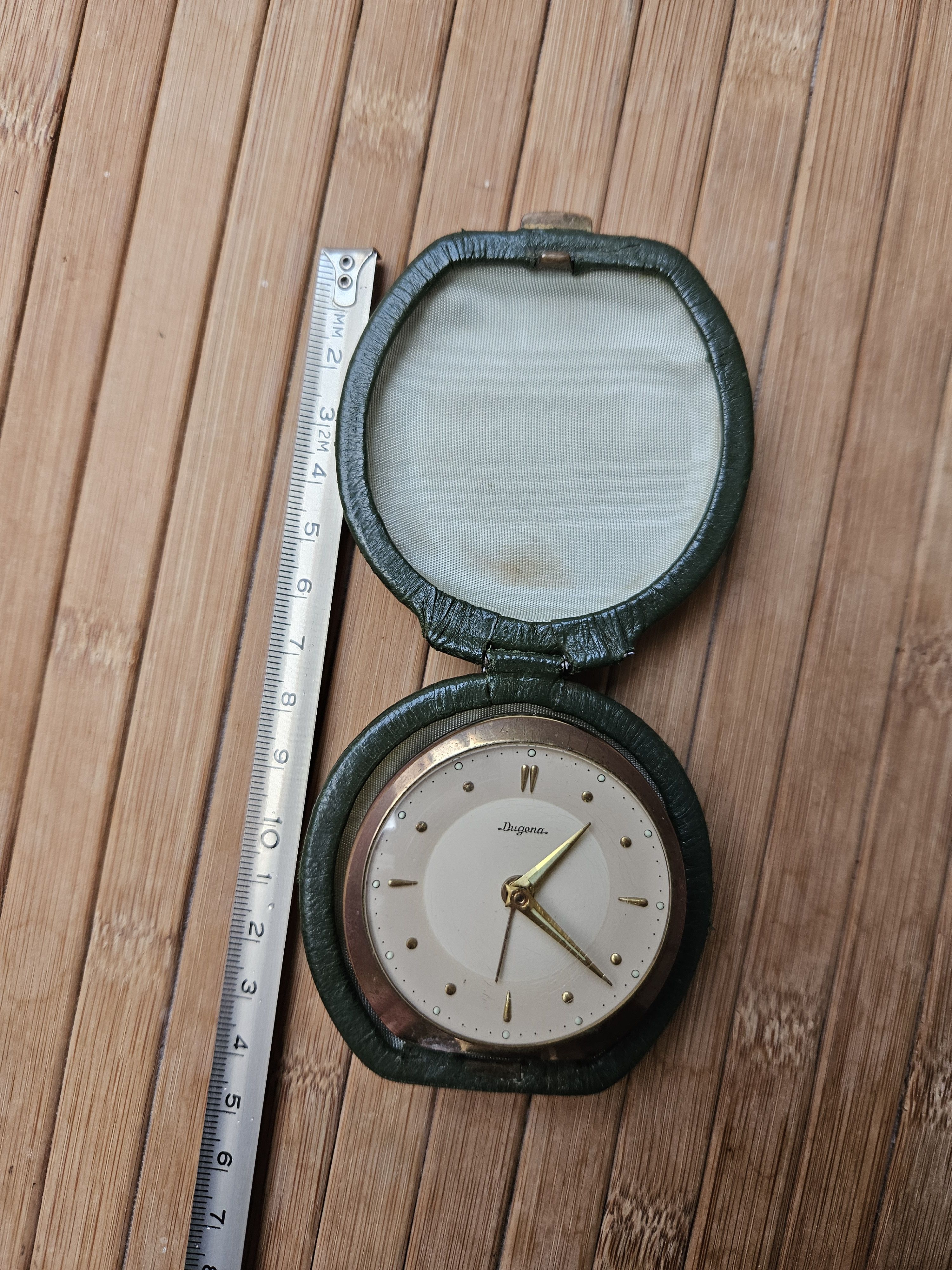 Vintage Vintage Dugena Case ostrich leather Clock travel Size ONE SIZE - 5 Thumbnail