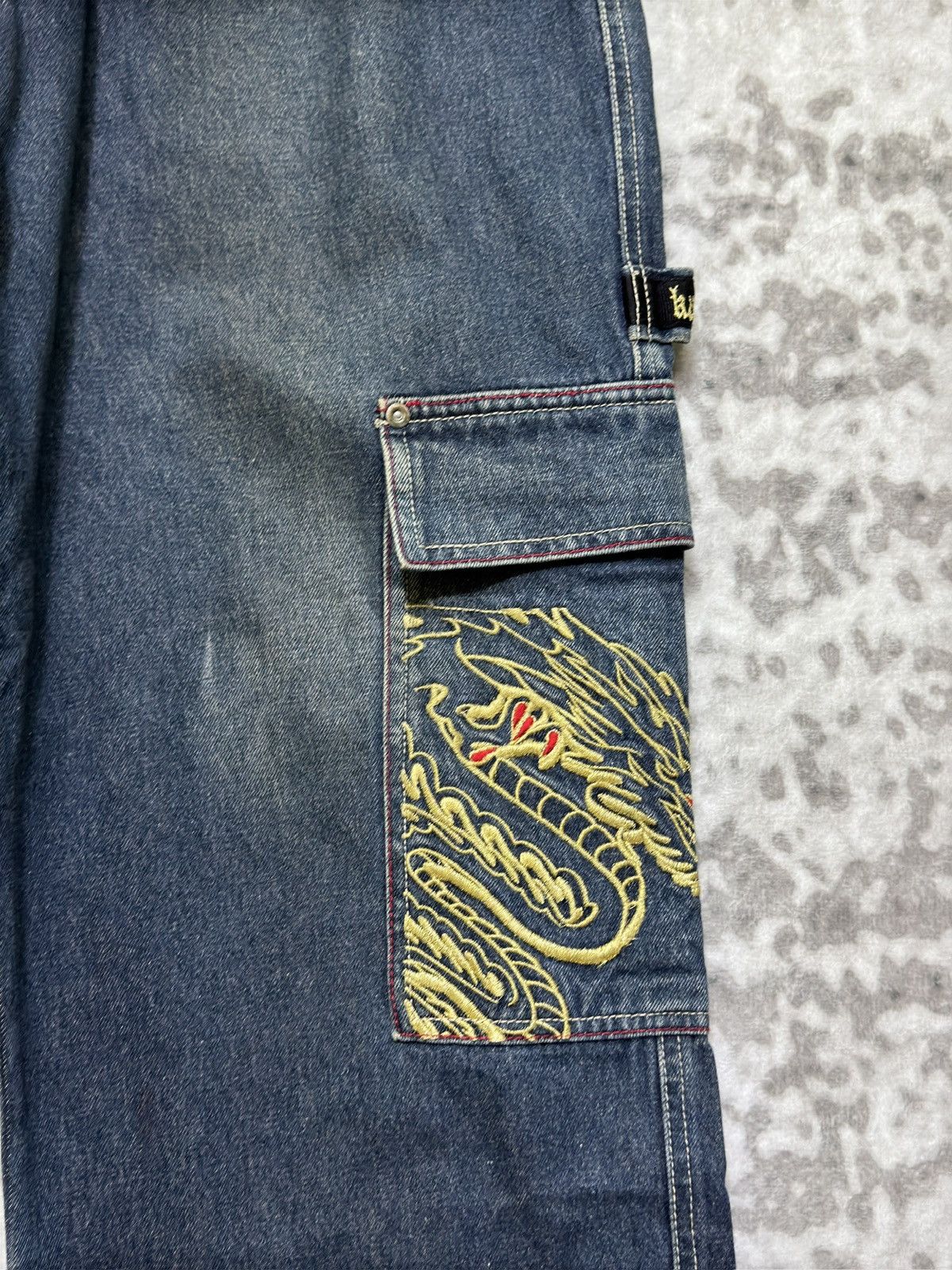 Japanese Brand Y2k Kakei Street Baggy Carpenter Denim Dragon Embroidery Size US 32 / EU 48 - 7 Thumbnail