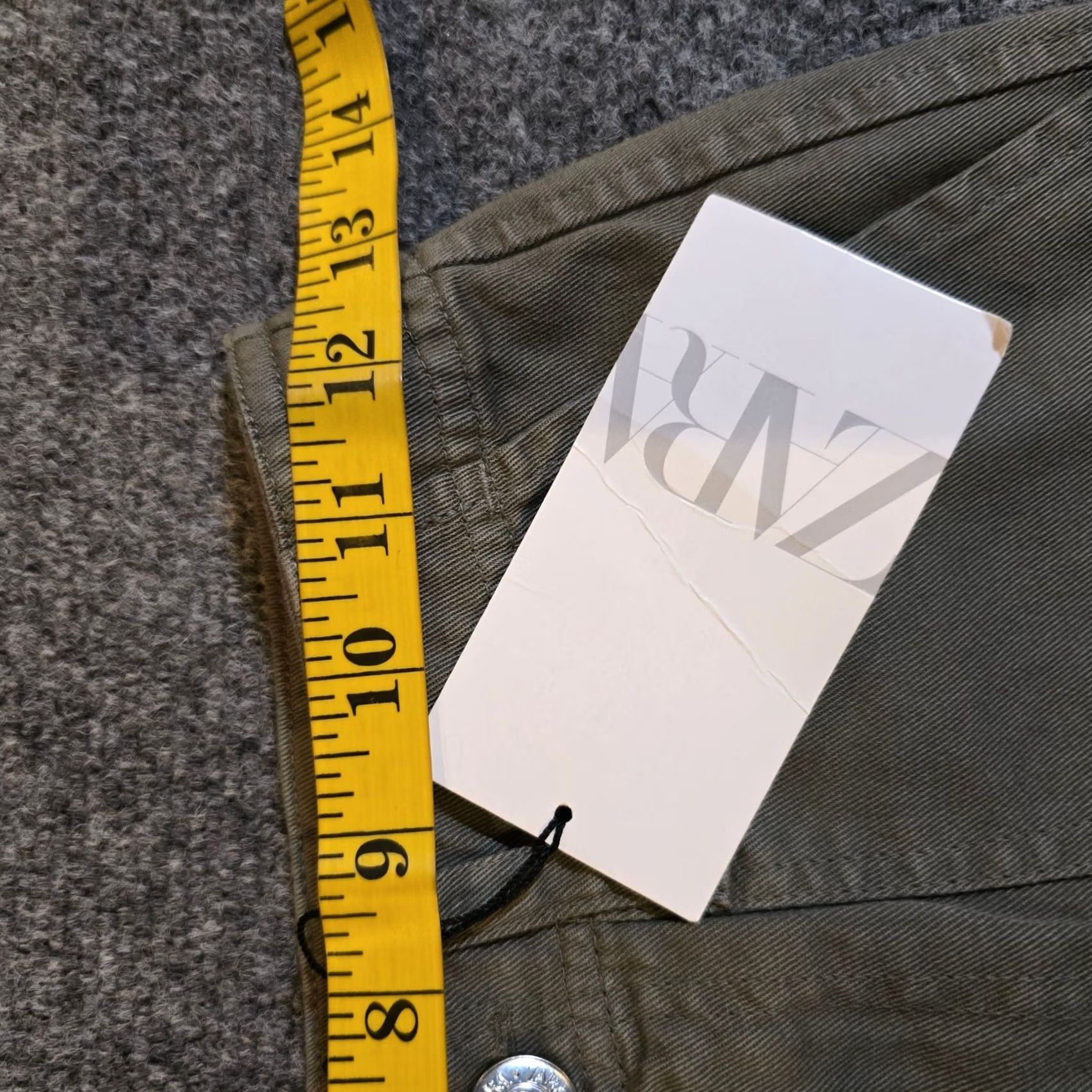 Zara Zara Pants Womens Size 0 Green Cargo Wide Leg Army Denim Casual Minimalist Basic Size 25" / US 0 / IT 36 - 6 Thumbnail