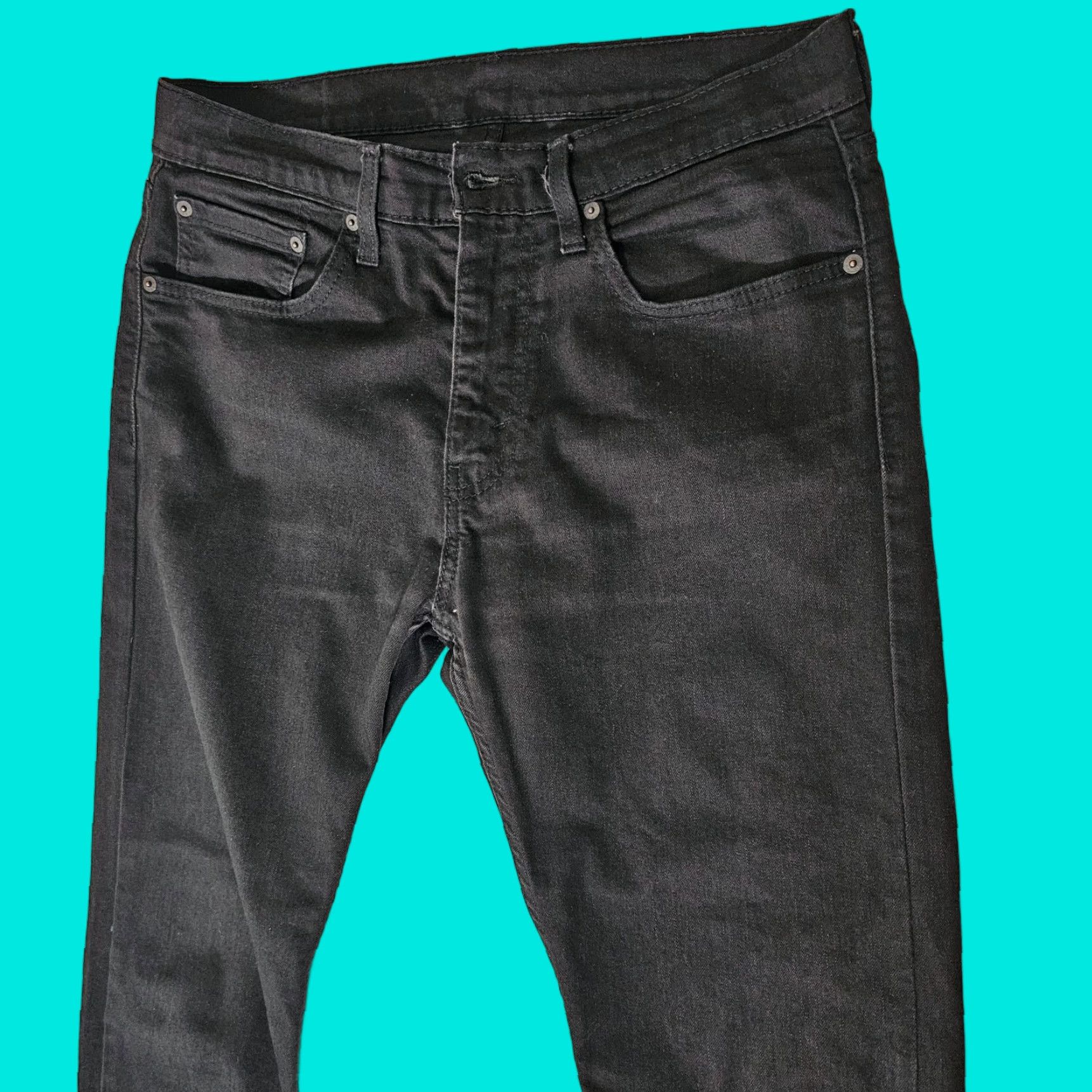 Levi's Levi's 512 Jeans Slim Regular 32x34 Dark Wash Black Denim Stretch Tapered Men’s Jeans - 5-Pocket Logo Button Zip Inseam 34 Mid Rise Mens Size US 32 / EU 48 - 1 Thumbnail