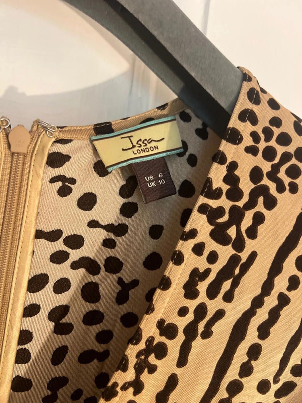 Issa London beige brown dress uk 10