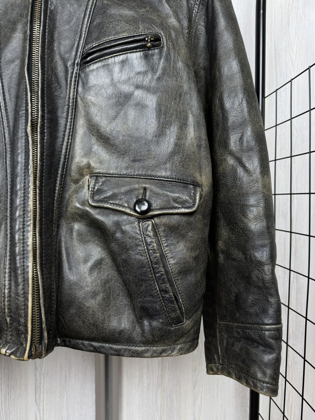 Replay Replay vintage black faded leather bomber trucker’s jacket Size US L / EU 52-54 / 3 - 5 Thumbnail