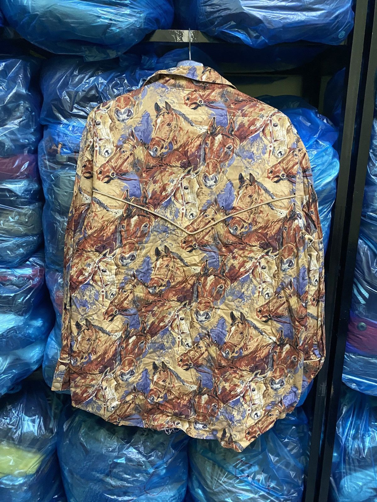 Handmade VINTAGE HANDMADEHORSE MOTIVE WESTERN SHIRT Size US L / EU 52-54 / 3 - 7 Thumbnail