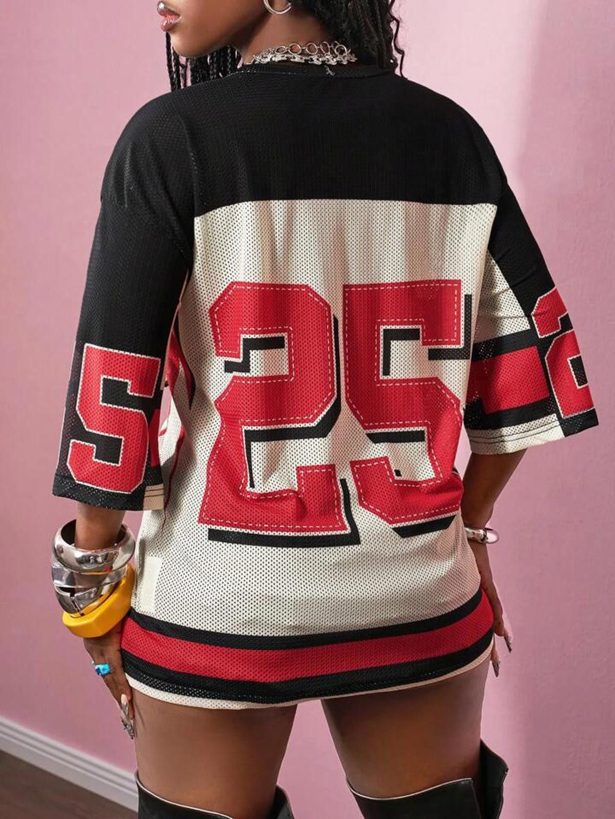 Other Red Number 25 Mesh Star Jersey Size ONE SIZE - 4 Thumbnail