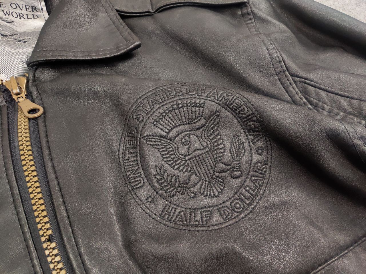 Vintage Vintage U.S Army Half Dollar Synthetic leather bomber jacket Size US M / EU 48-50 / 2 - 16 Thumbnail