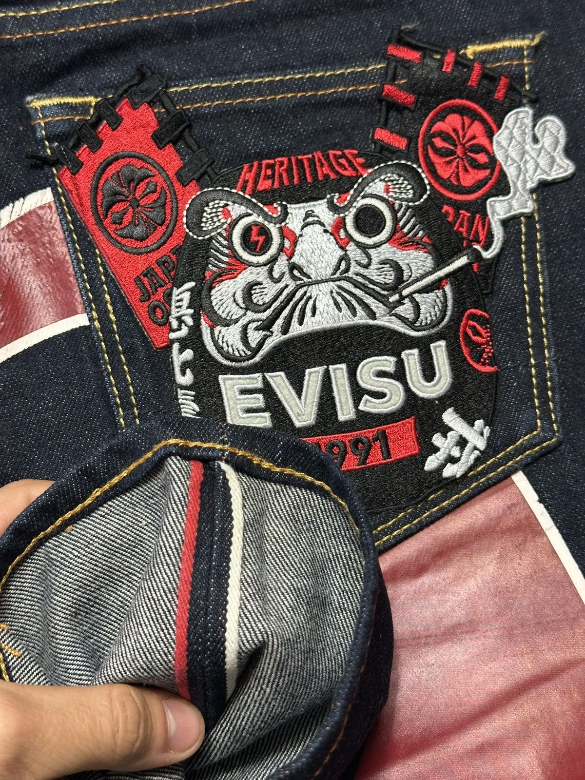 Evisu Vintage Evisu Big Daicock Selvedge Jeans Size US 31 - 7 Thumbnail