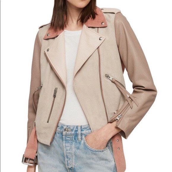 Allsaints Allsaints Goat Leather Balfern Mix Biker Jacket New Size L / US 10 / IT 46 - 1 Thumbnail