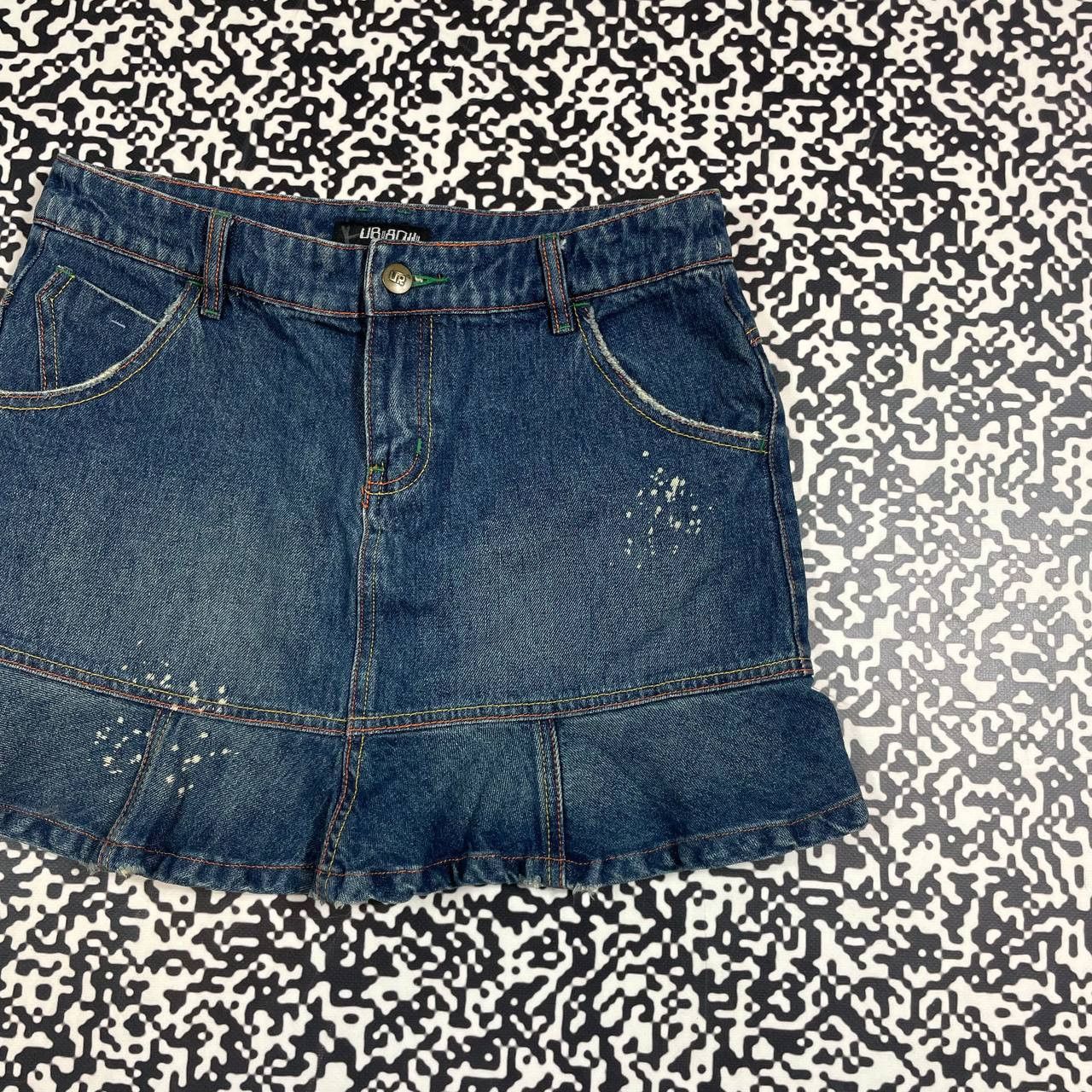 Japanese Brand Vintage Y2K Japanese Flared Denim Retro Mini Skirt 90s Size 28" / US 6 / IT 42 - 8 Thumbnail