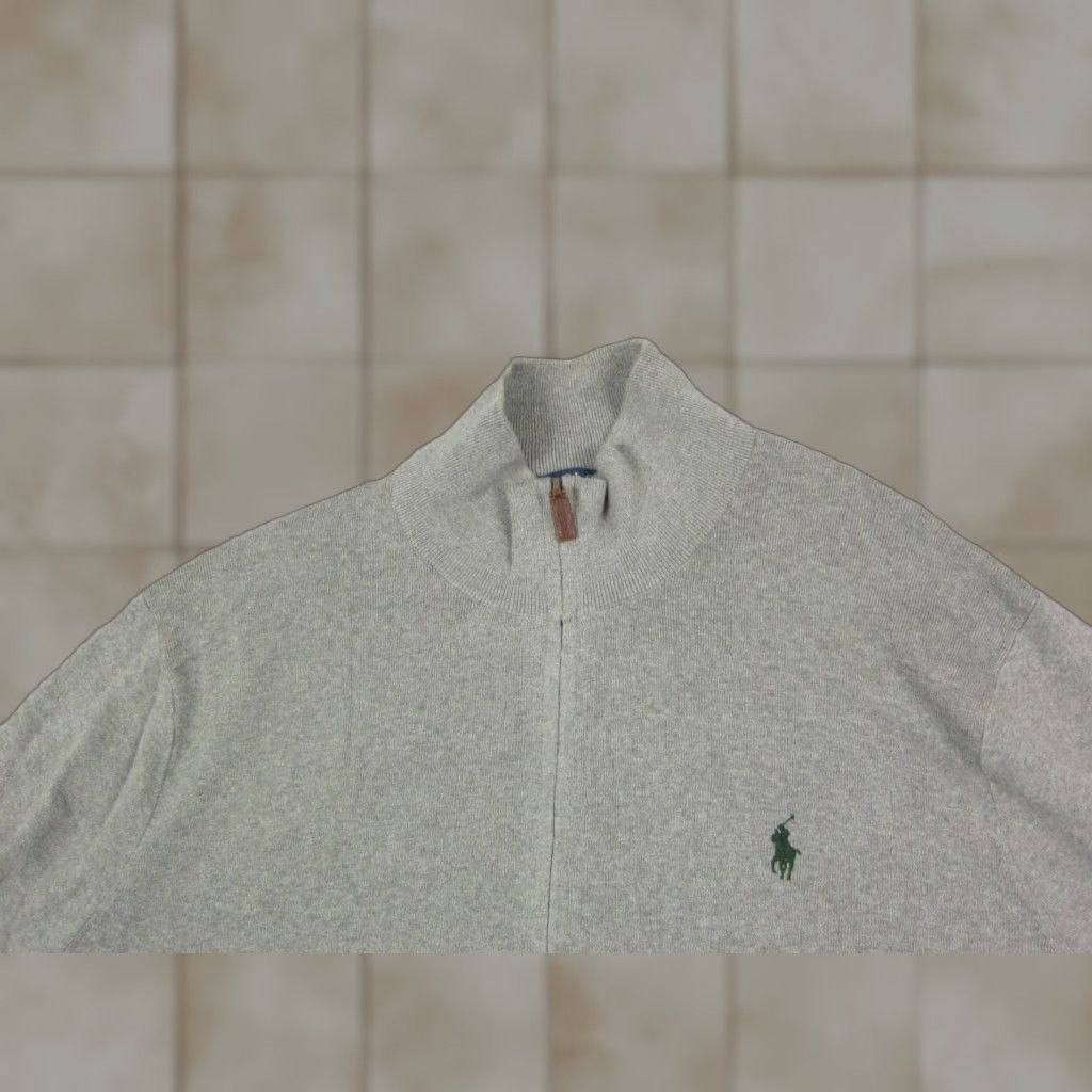 Polo Ralph Lauren Polo Ralph Lauren Sweater Adult 2XL Gray Green Pony 1/4 Zip Mens Pima Cotton Size US XXL / EU 58 / 5 - 1 Thumbnail