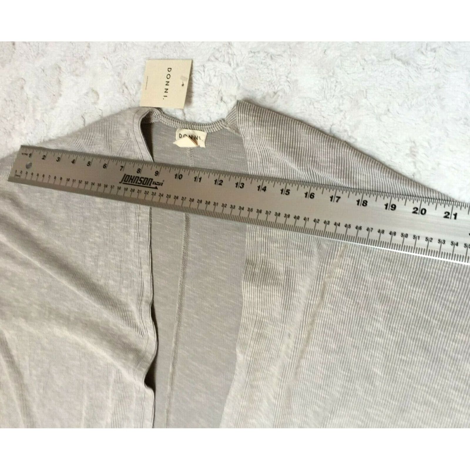 DONNI. Donni Women's Open Front Ribbed Knit Cardigan Duster Gray One Size Lightweight Casual Knit Shirt Size ONE SIZE - 3 Thumbnail
