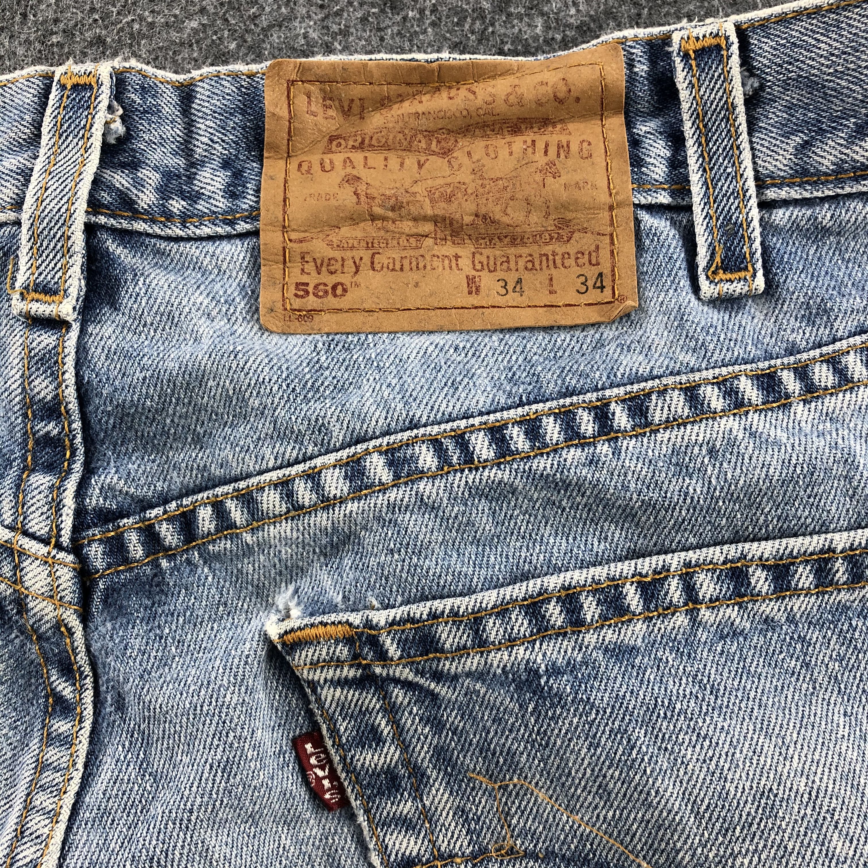 Levi's Vintage 90s Light Wash Levis 560 Jeans-J1264 Size US 33 - 5 Thumbnail