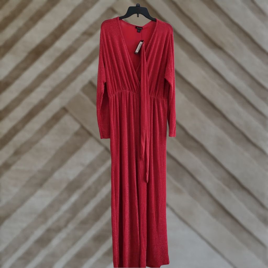 Boohoo Boohoo Maternity Jumpsuit V-Neck Satin Balloon Sleeve 12 Orange NWT Long Sleeve Formal Size 34" / US 12 / IT 48 - 1 Thumbnail