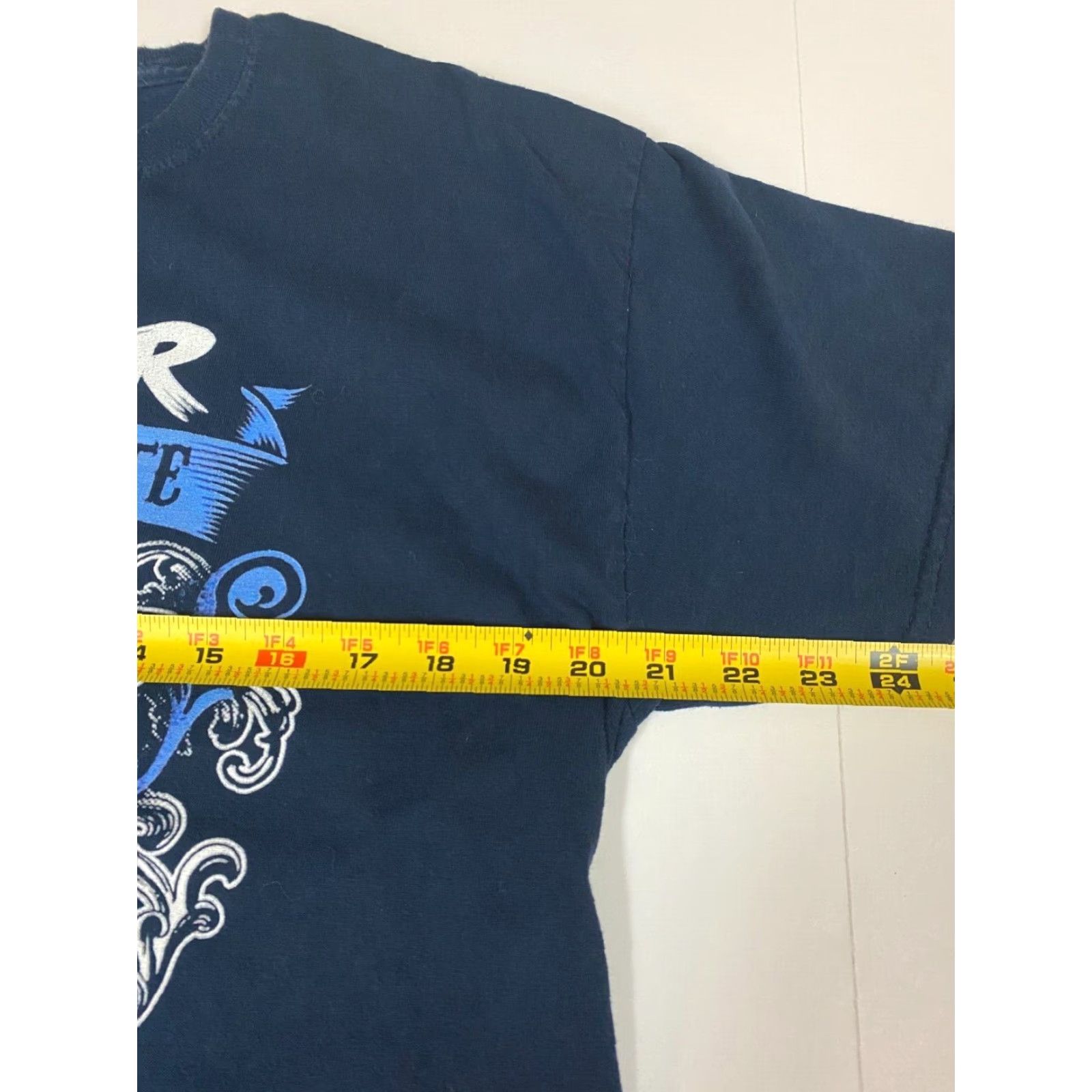 Gildan VINTAGE ALS Warrior Mens Shirt L Blue Gildan T-Shirt Crew Neck Short Sleeve Cotton Logo Hip Hop Love 80s 90s Warrier Atom Size US L / EU 52-54 / 3 - 7 Thumbnail