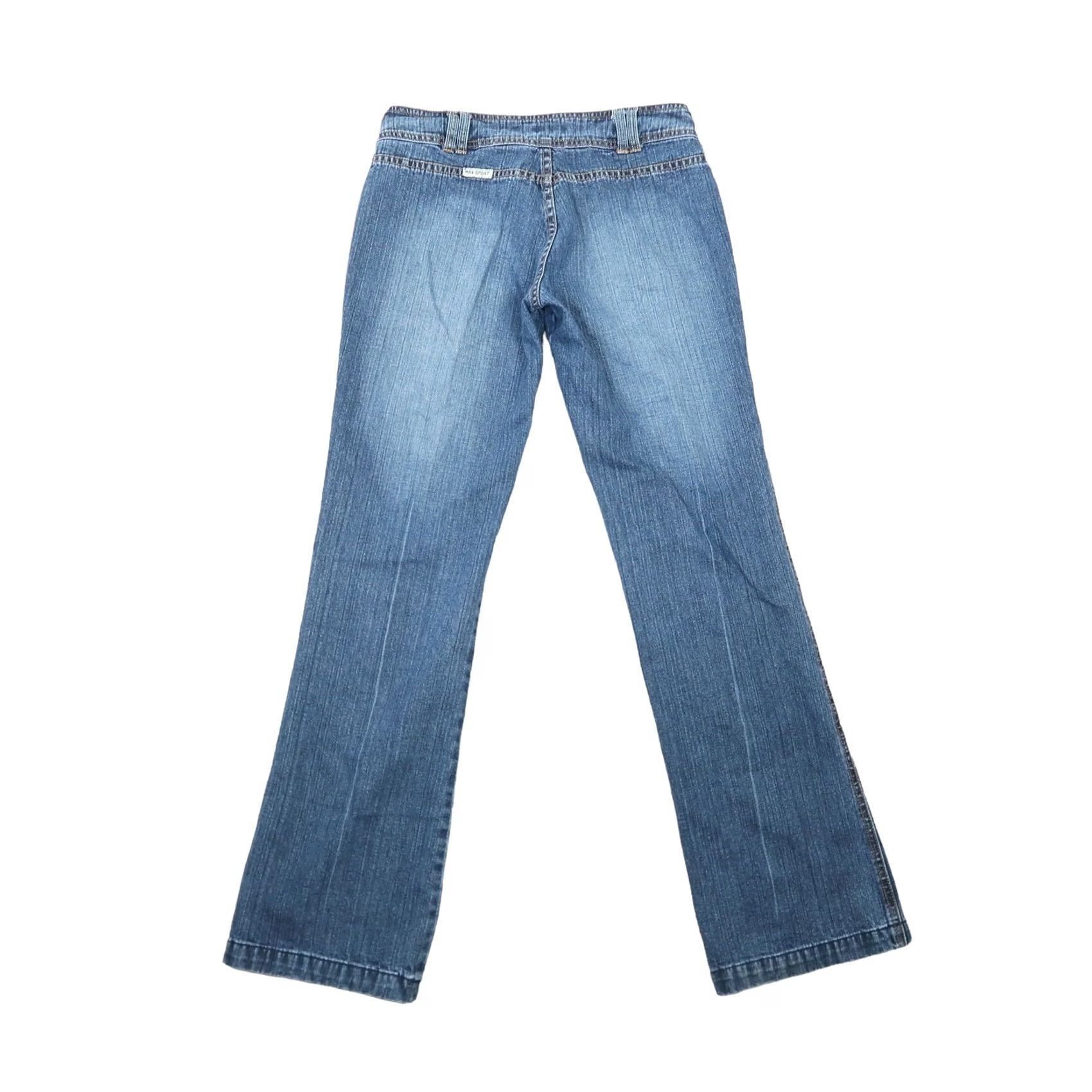 Sportmax VINTAGE Max Sport Jeans Flared Low Rise 90s 2 Womens Denim Medium Wash Blue Size 26" / US 2 / IT 38 - 3 Thumbnail