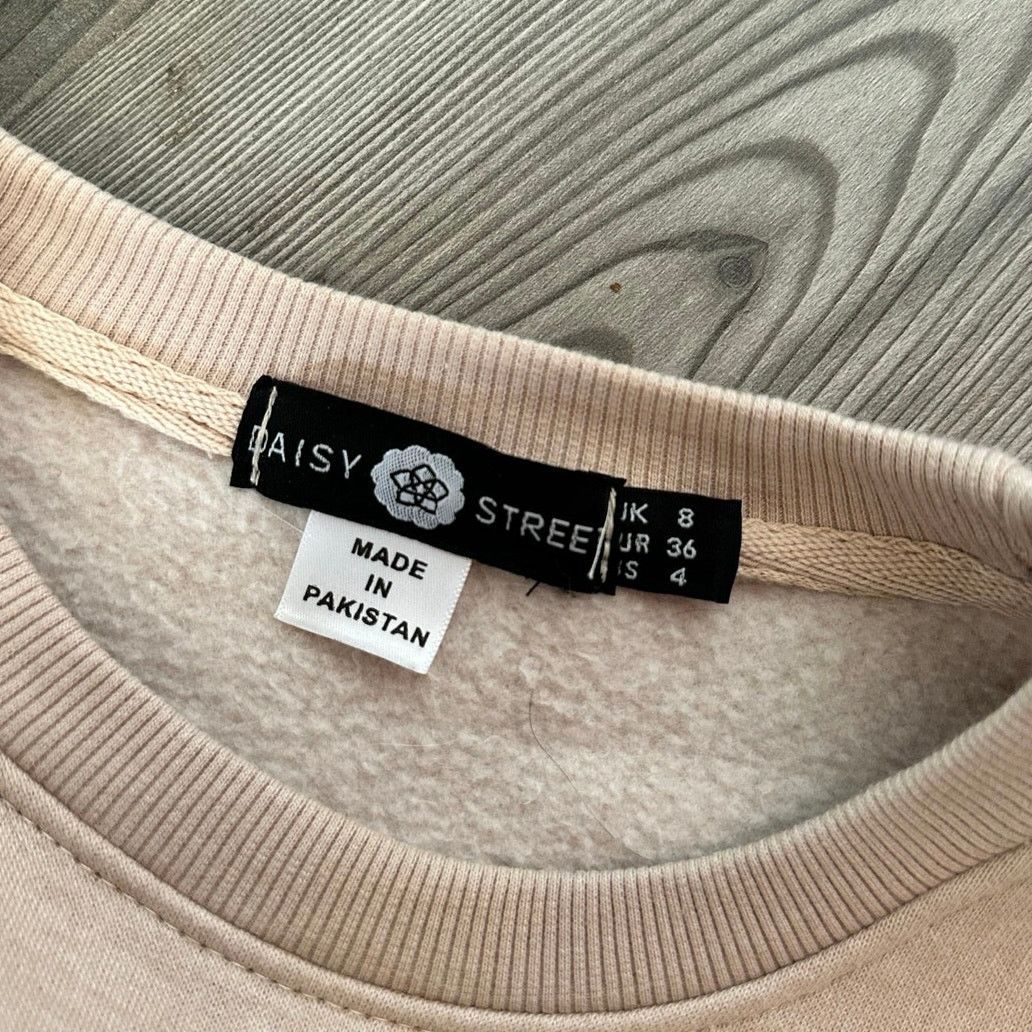 Dolls Kill daisy street beige tan detroit embroidered long sleeve shirt Size S / US 4 / IT 40 - 2 Thumbnail