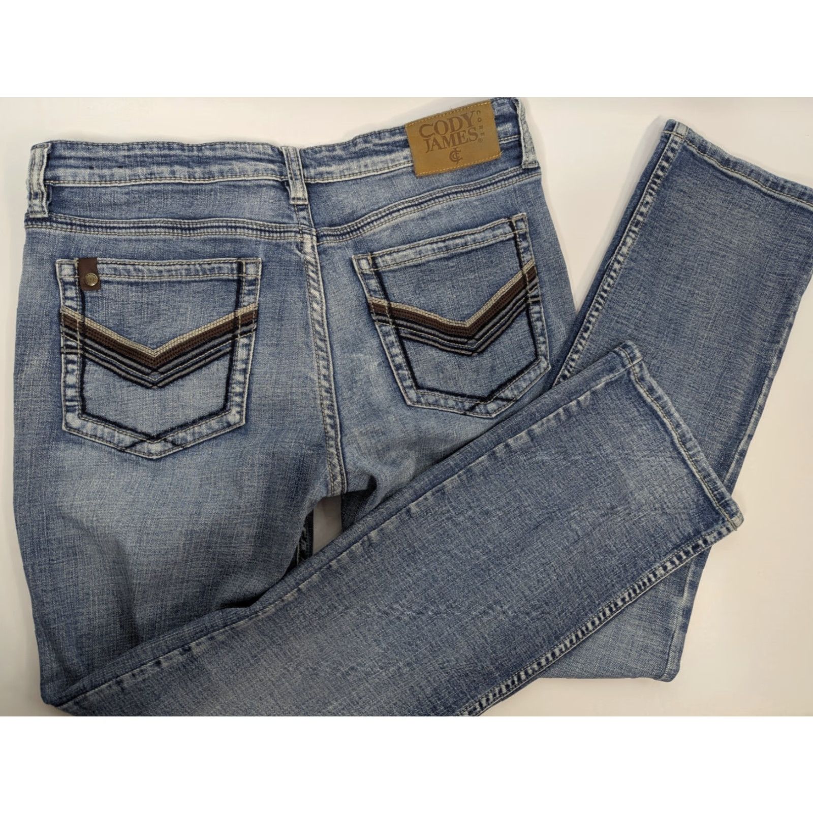 Cody James Cody James Jeans Mens 34x32 Cowboy Rodeo Western Workwear Bootcut 5-Pocket Denim Blue Cotton Regular Zip Size US 34 / EU 50 - 2 Thumbnail