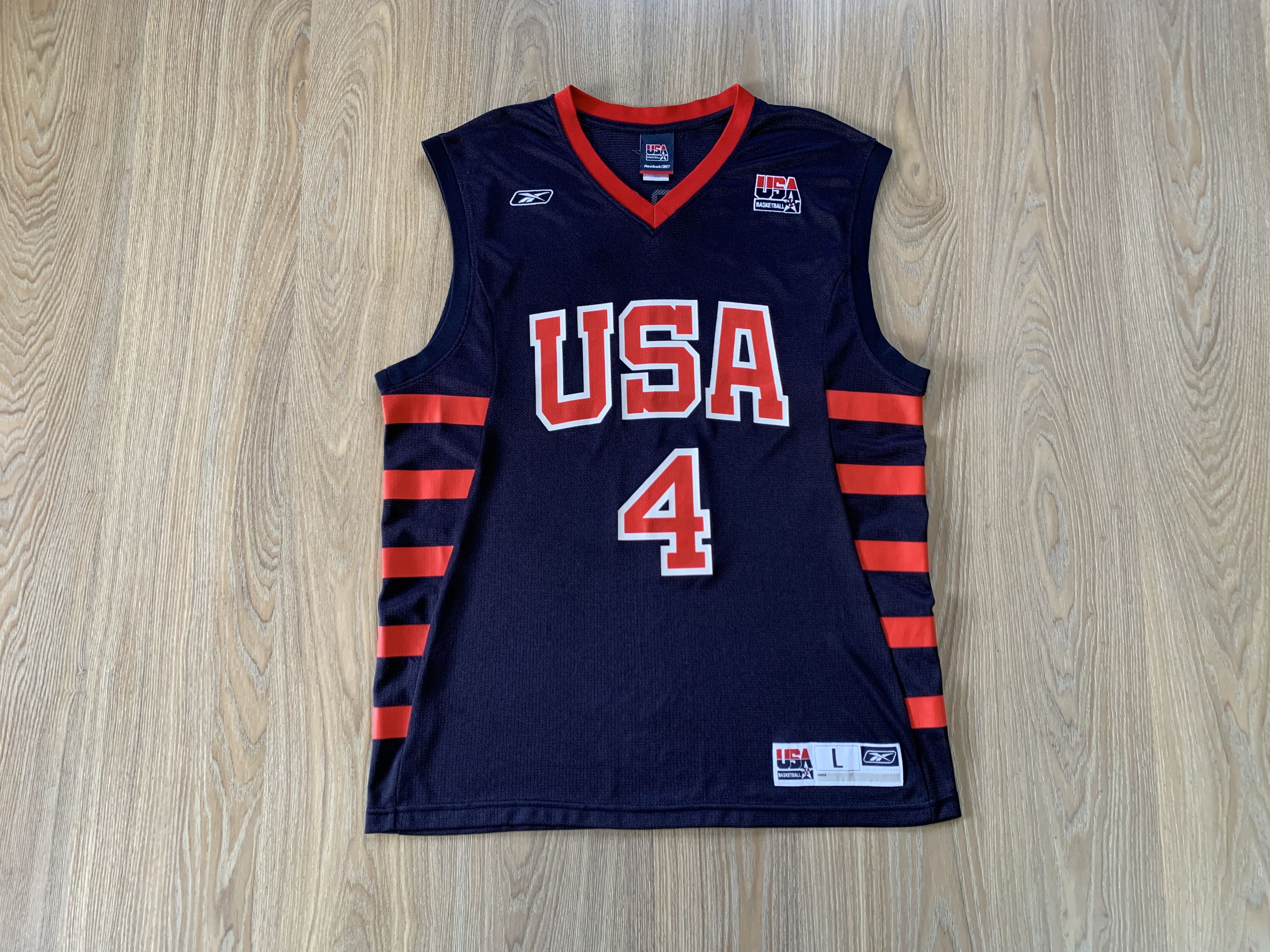 NBA × Reebok × Vintage Vintage Reebok USA Basketball Allen Iverson #4 Jersey Size US L / EU 52-54 / 3 - 1 Thumbnail