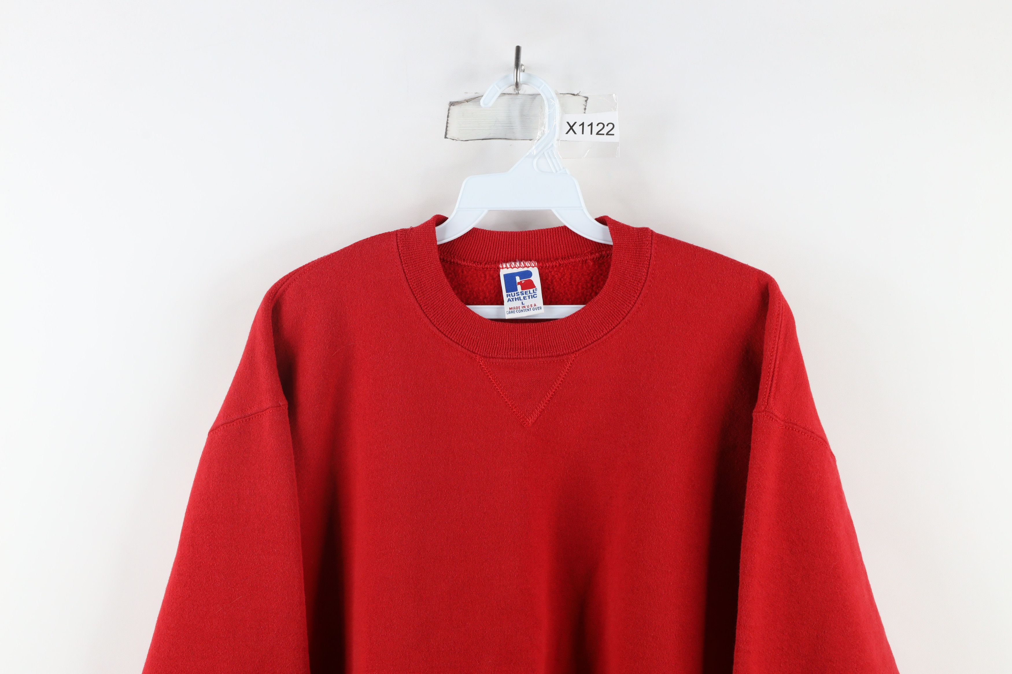 Russell Athletic × Vintage Vintage 90s Russell Athletic Crewneck Sweatshirt Red USA Size US L / EU 52-54 / 3 - 2 Thumbnail