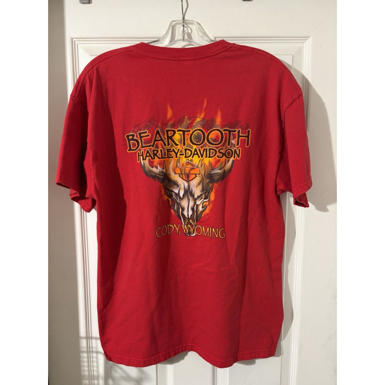 Harley Davidson Vtg Harley Davidson Shirt Sz L Beartooth Cody WY Flame Biker Size US L / EU 52-54 / 3 - 4 Thumbnail