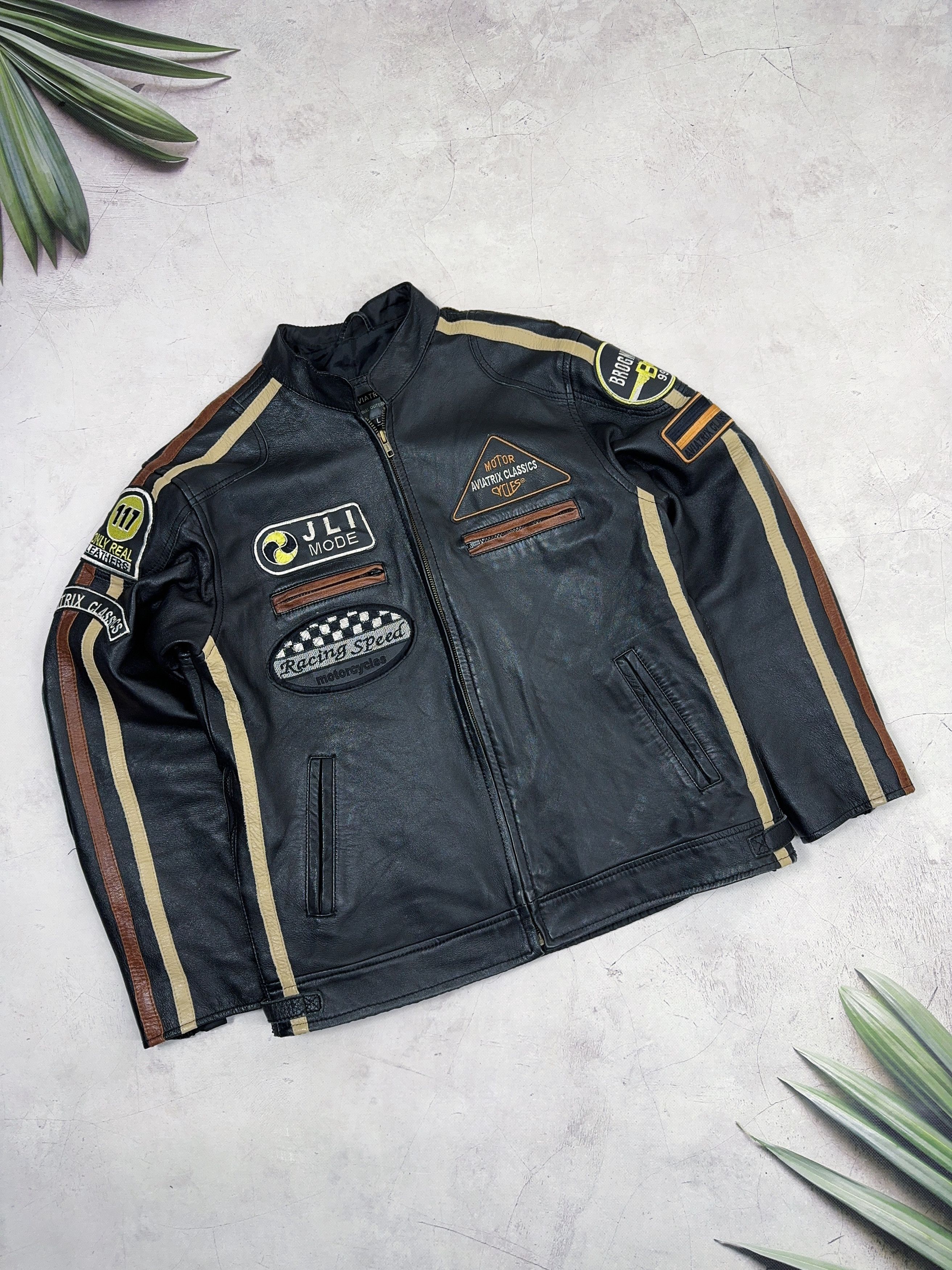Other Vintage Racing Speed Leather Motorcycle Jacket Brogniez Size US M / EU 48-50 / 2 - 1 Thumbnail