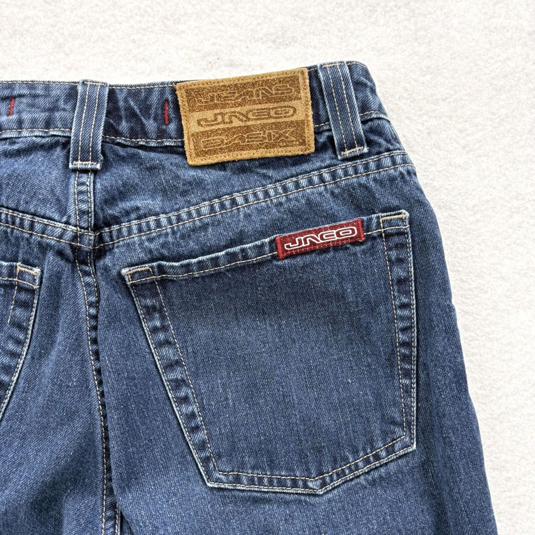JNCO VINTAGE JNCO Jeans Straight Juniors 7 Blue Medium Wash 5-Pocket Denim 100% Cotton Zip Rise Low Womens/Mens Gratis Size 28" / US 6 / IT 42 - 2 Thumbnail