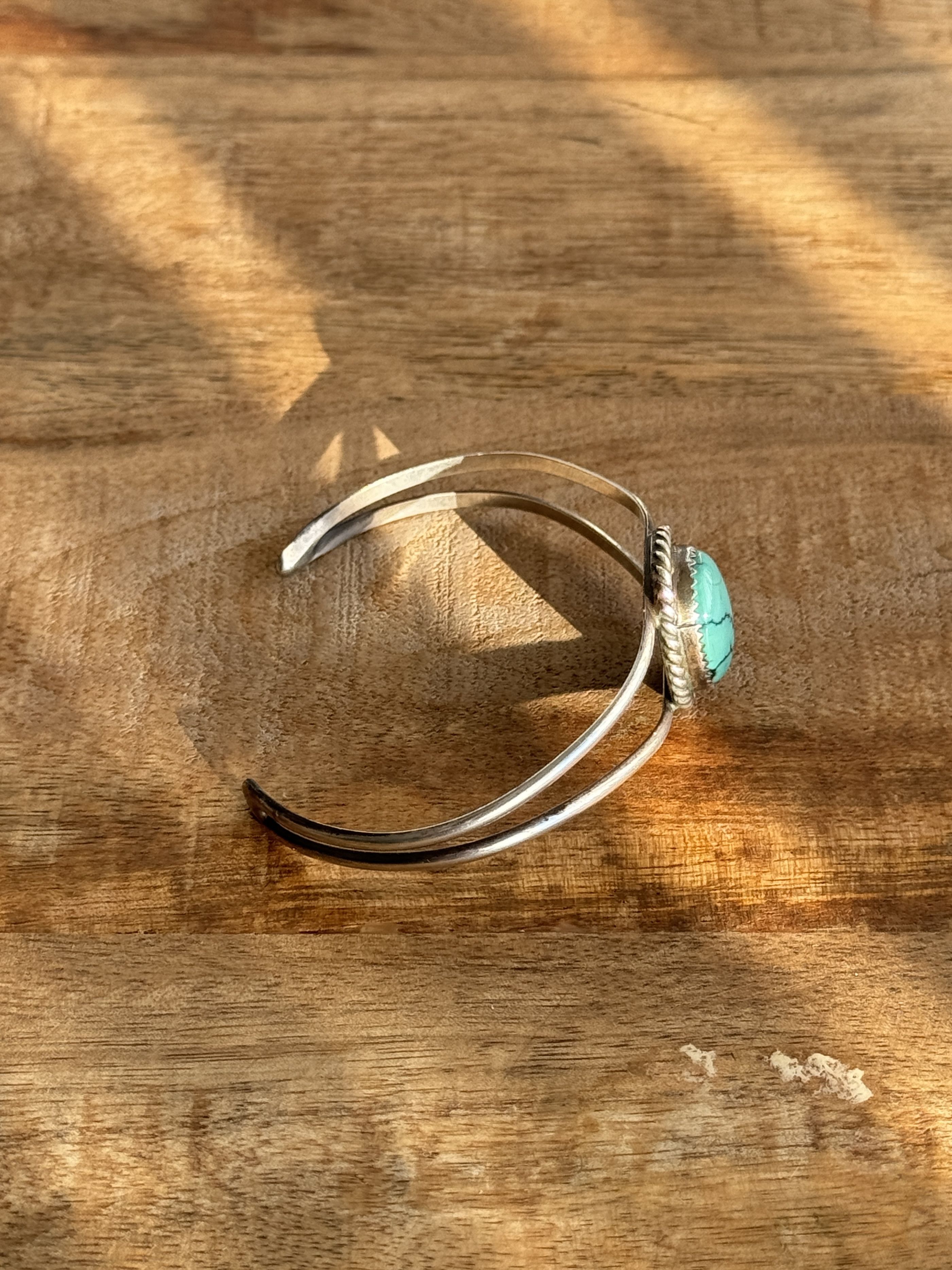 Vintage Vintage Sterling Silver Navajo Turquoise Cuff Bracelet Size ONE SIZE - 6 Thumbnail