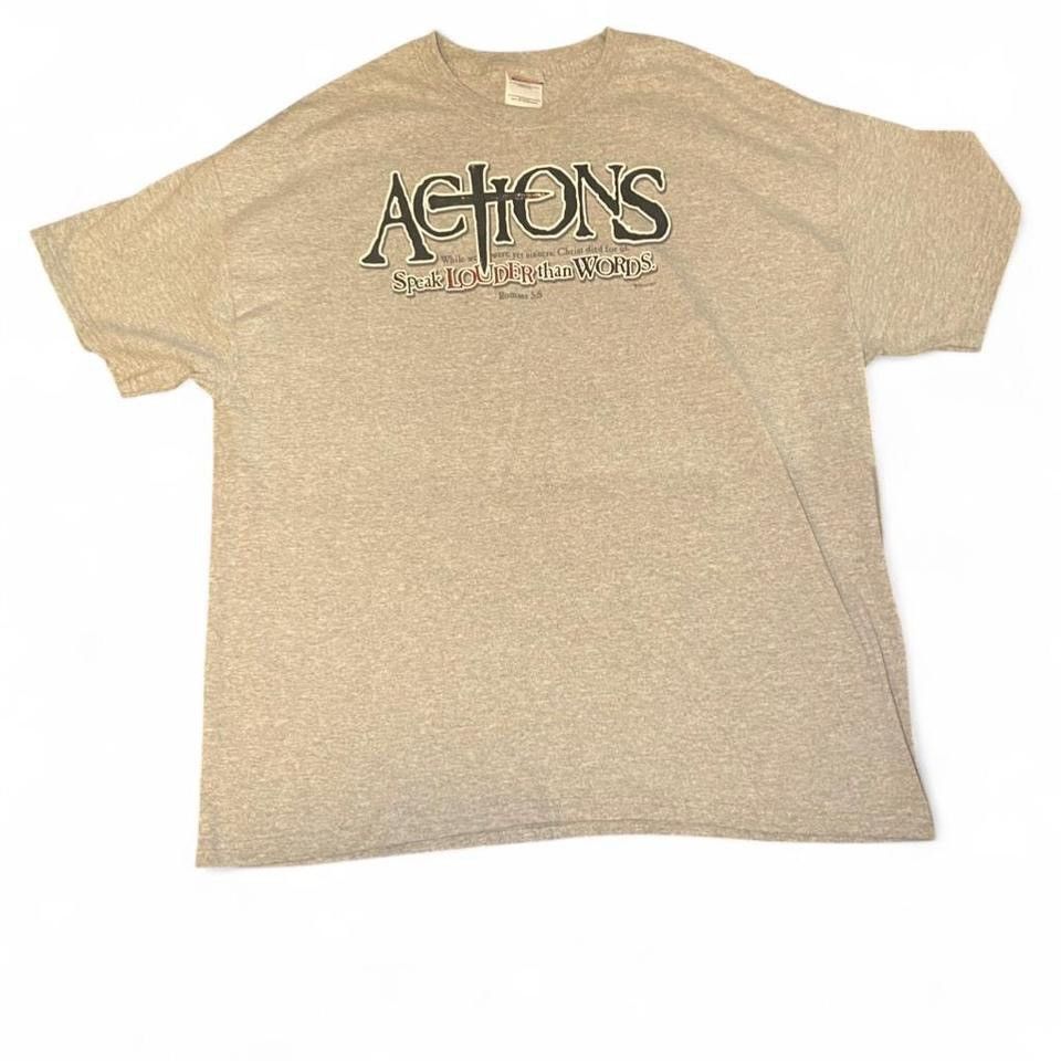 Other Vintage 90s Actions Speak Louder Than Words T-Shirt Size US XXL / EU 58 / 5 - 2 Thumbnail