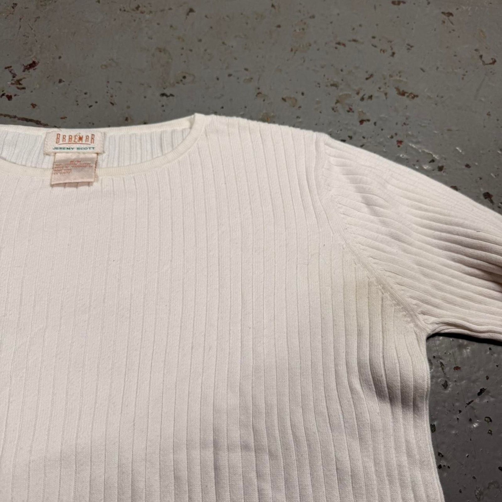 Jeremy Scott White jeremy scott ribbed Knit Sweater Size M / US 6-8 / IT 42-44 - 3 Thumbnail