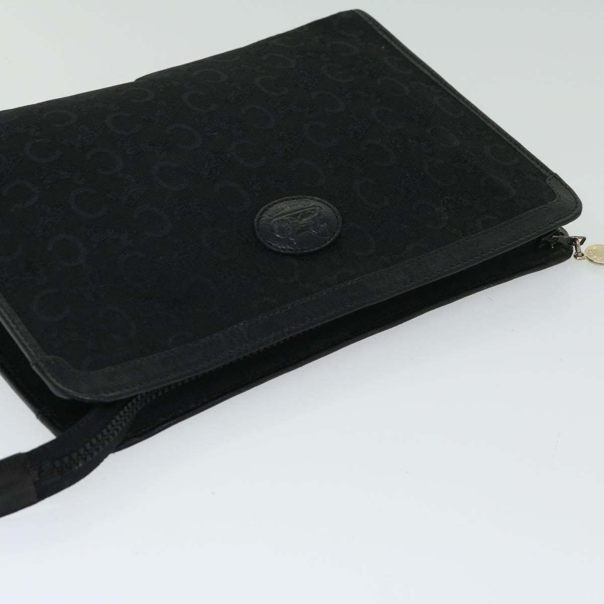 Celine CELINE C Macadam Canvas Clutch Bag Black Size ONE SIZE - 6 Thumbnail