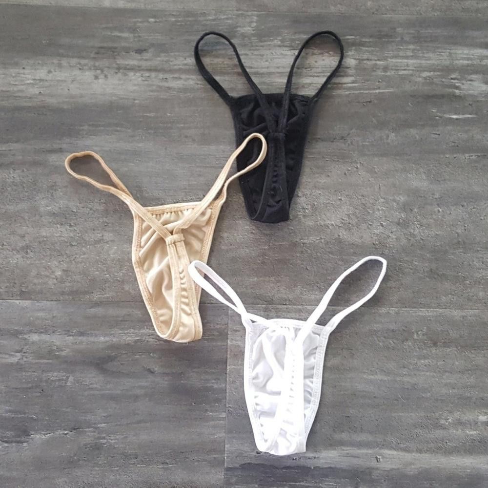Designer White/Nude/Black Exotic Lingerie Panty Size ONE SIZE - 2 Thumbnail