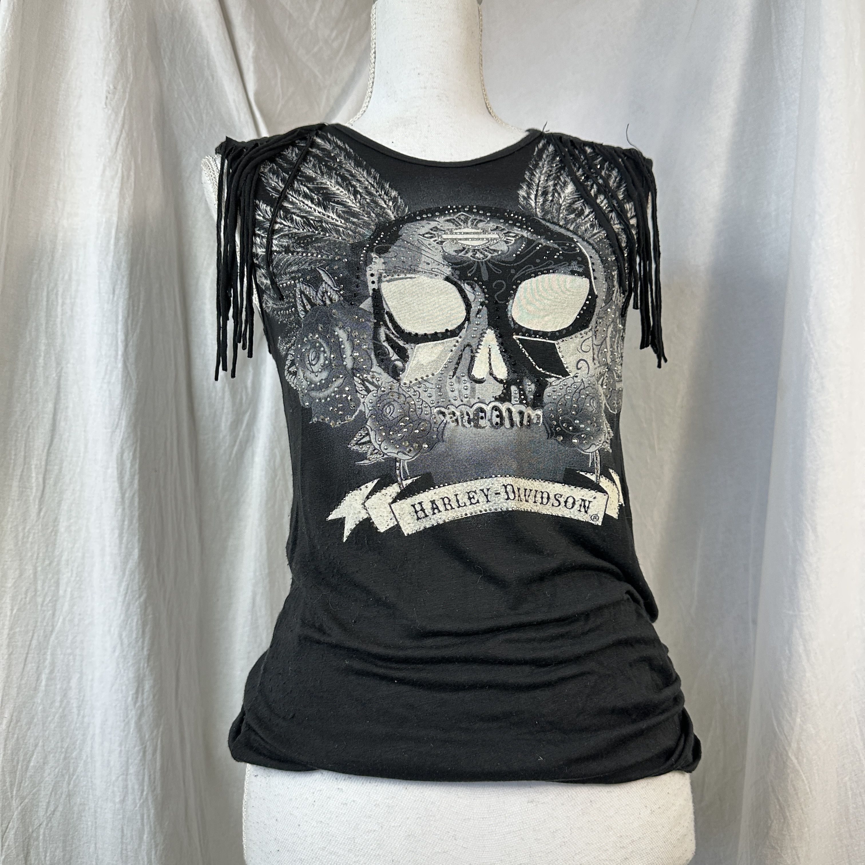 Harley Davidson × Vintage Women's Vintage Harley Davidson Y2K Top Size S / US 4 / IT 40 - 1 Thumbnail