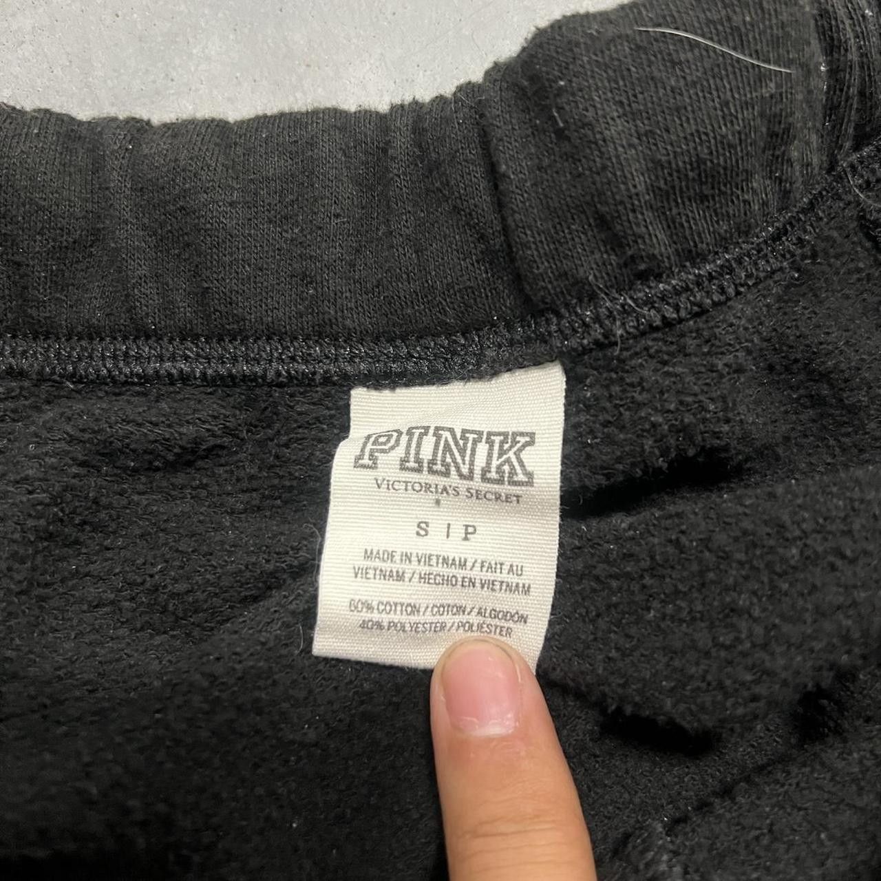 Pink Crazy Vintage Y2K/2000s Baggy Wideleg Black Pink Victoria’s Secret Sweatpants with drawstrings and pockets! Size US 32 / EU 48 - 7 Thumbnail