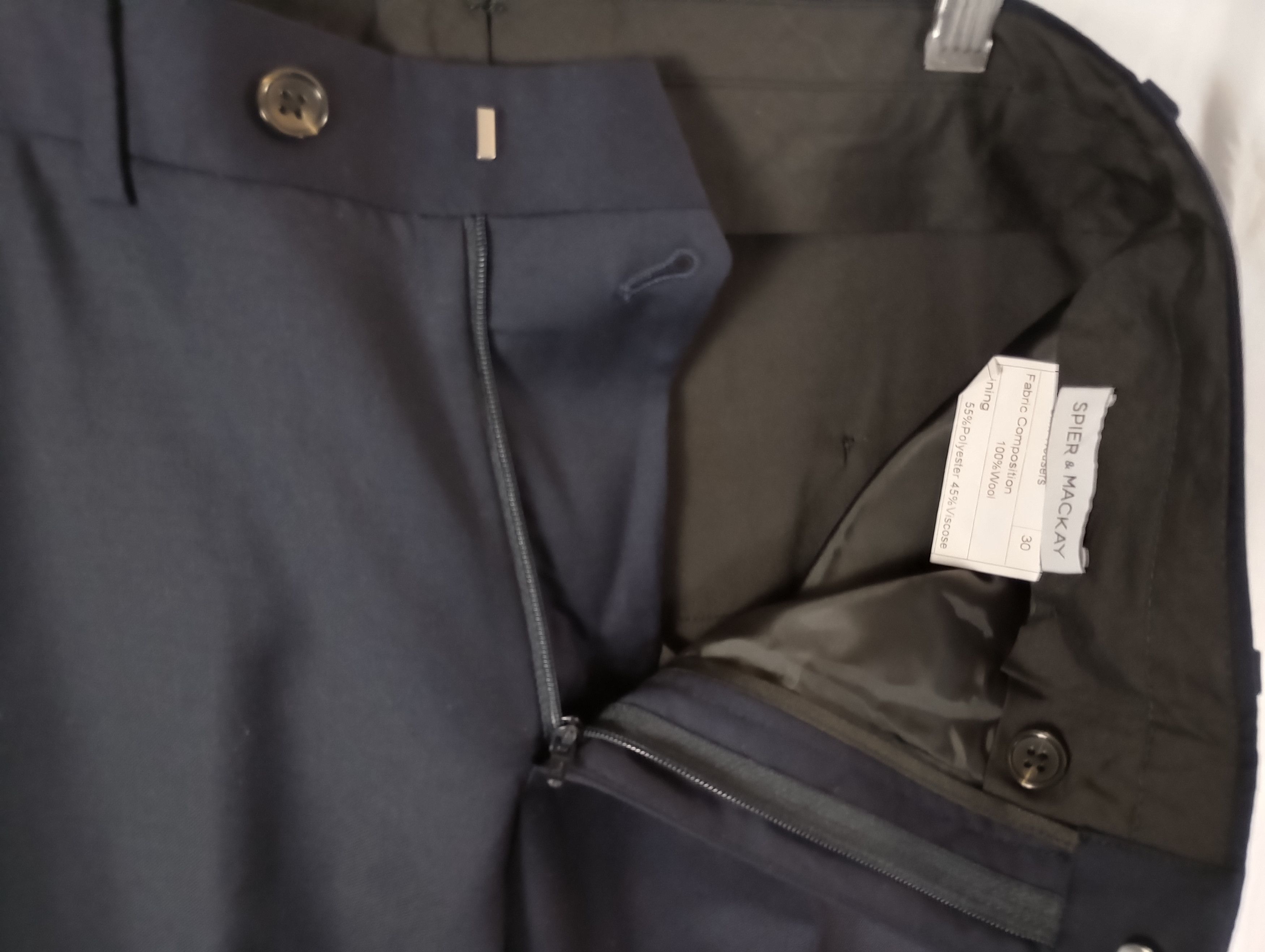 Spier & Mackay Spier And Mackay Slim Trouser W30 - Navy Size 36R - 3 Thumbnail