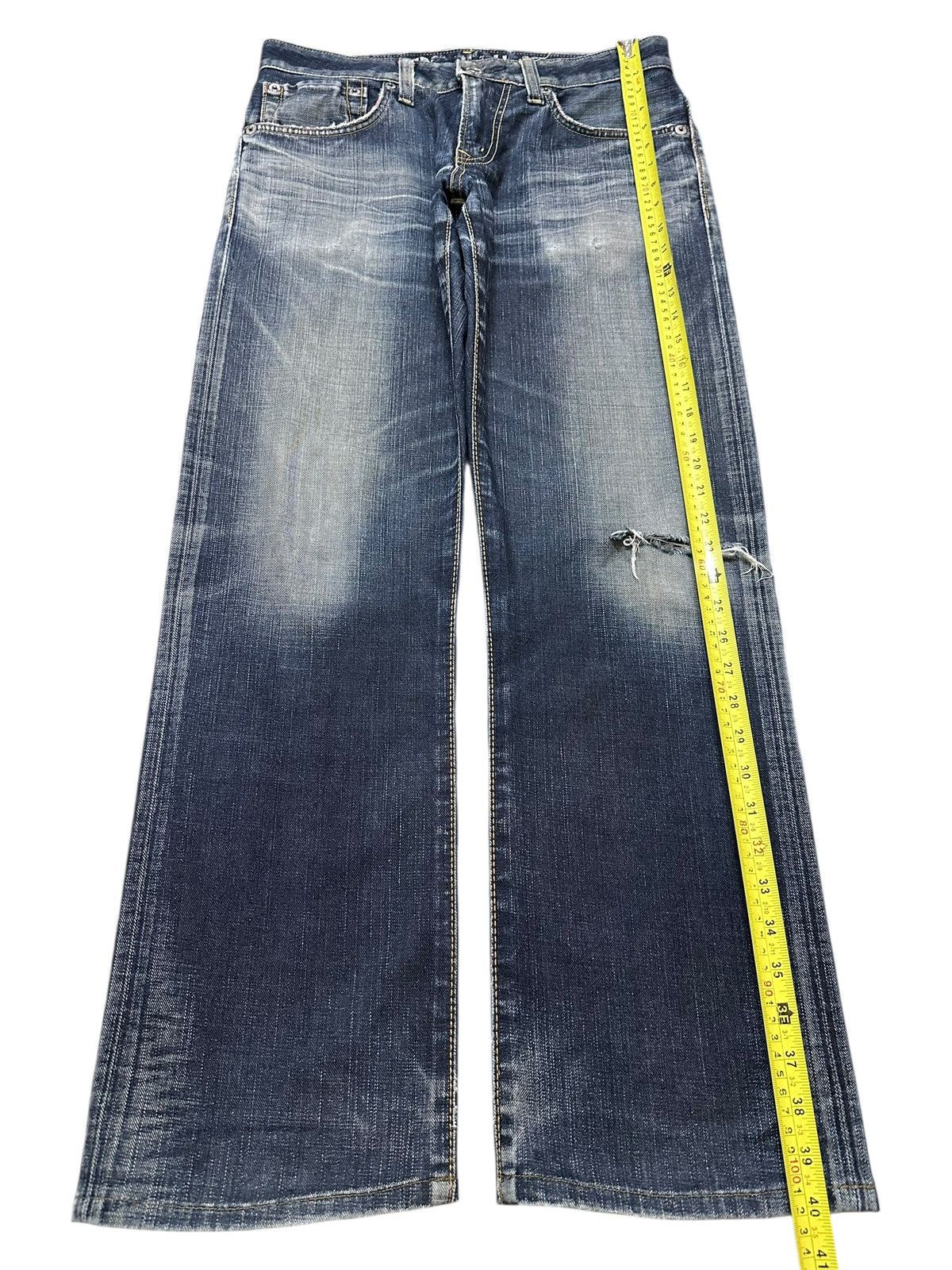 Edwin Vintage Edwin 503 Blue Trip Faded Wash Distress Baggy Jeans Size US 32 / EU 48 - 13 Thumbnail