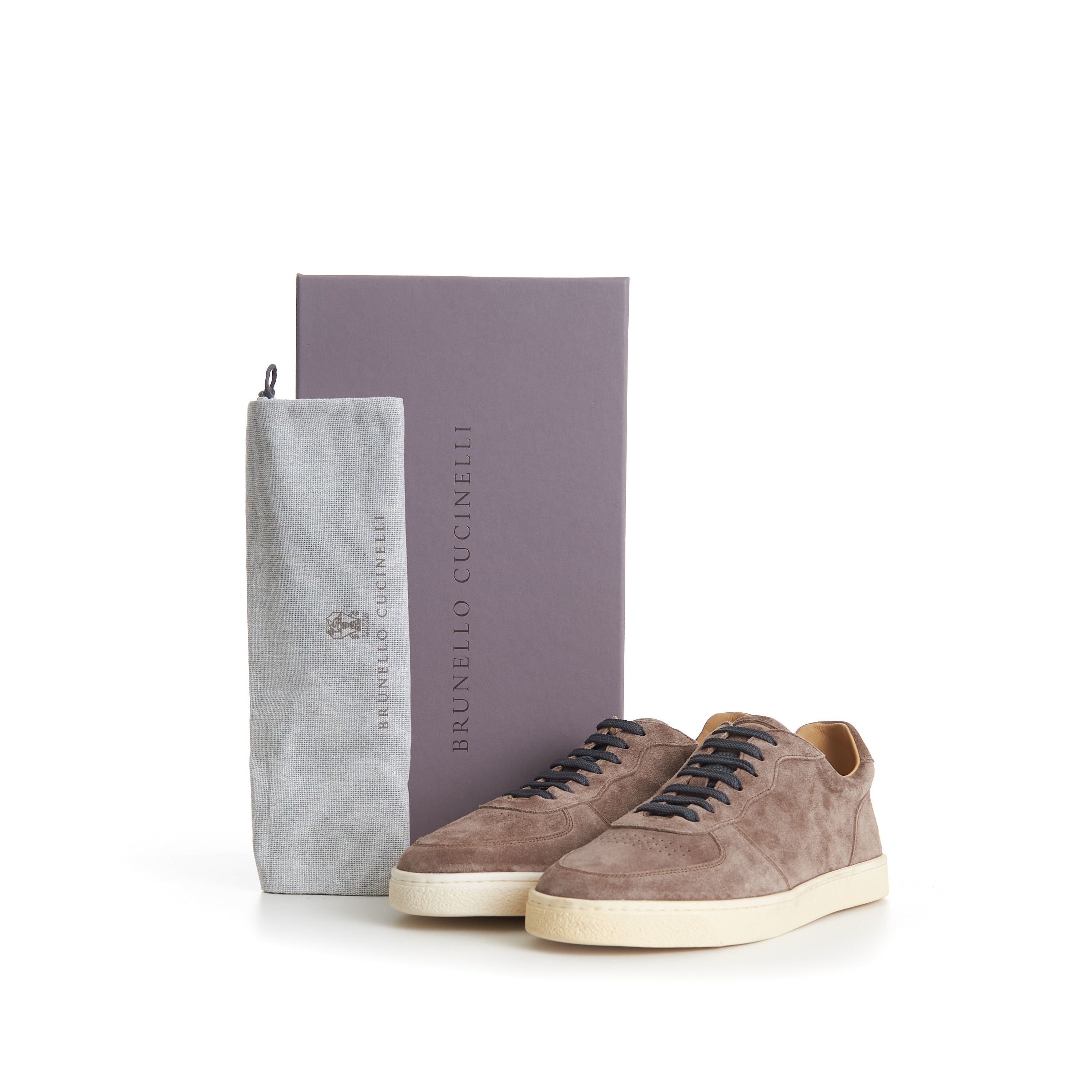 Brunello Cucinelli Suede Sneakers With Natural Rubber Sole (Discolored soles) Size US 10 / EU 43 - 12 Thumbnail
