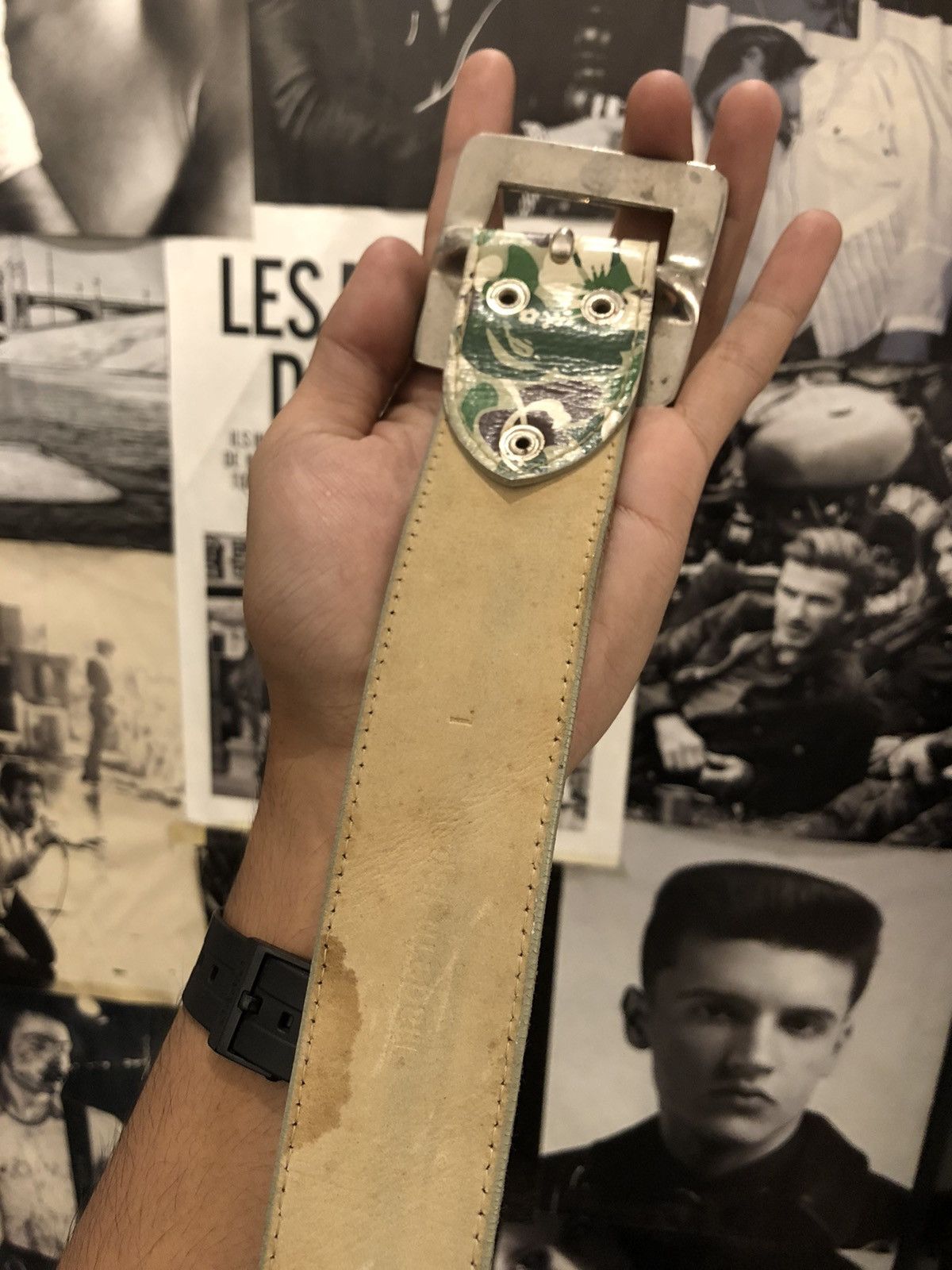 Bape Aloha Camo Leather Belt Size 32 - 3 Thumbnail