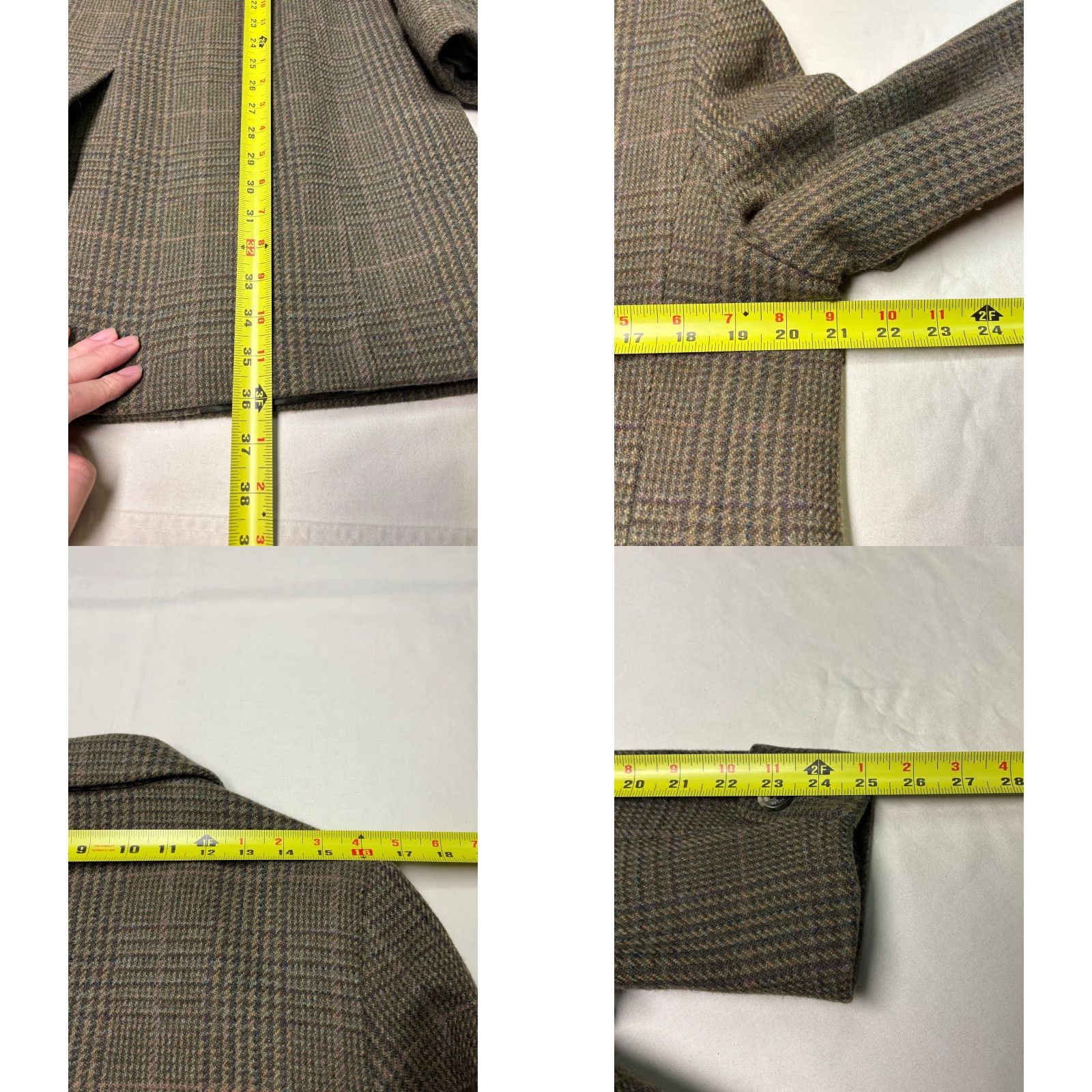 Ralph Lauren VINTAGE Lauren Ralph Lauren Coat Wool Blend Glen Plaid Brown Tan Leather Trim Size 16 Size XXL / US 16-18 / IT 52-54 - 8 Thumbnail