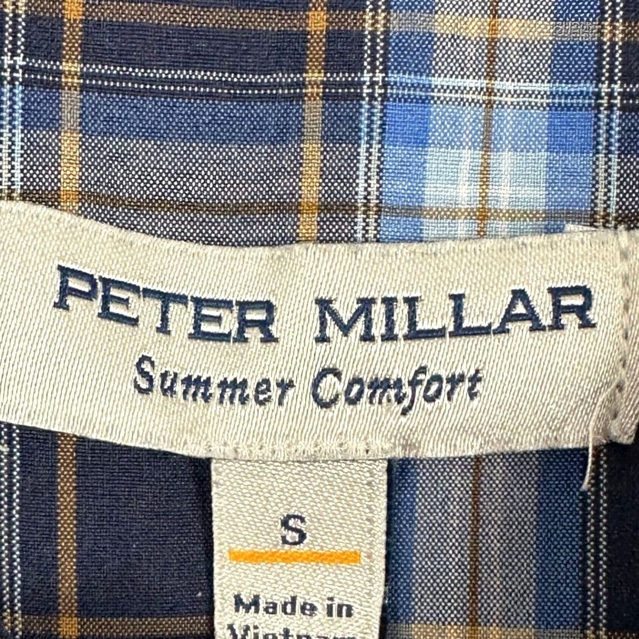 Peter Millar Peter Millar Shirt Button-Up Mens Small Blue Plaid Long Sleeve Summer Comfort Size US S / EU 44-46 / 1 - 4 Thumbnail