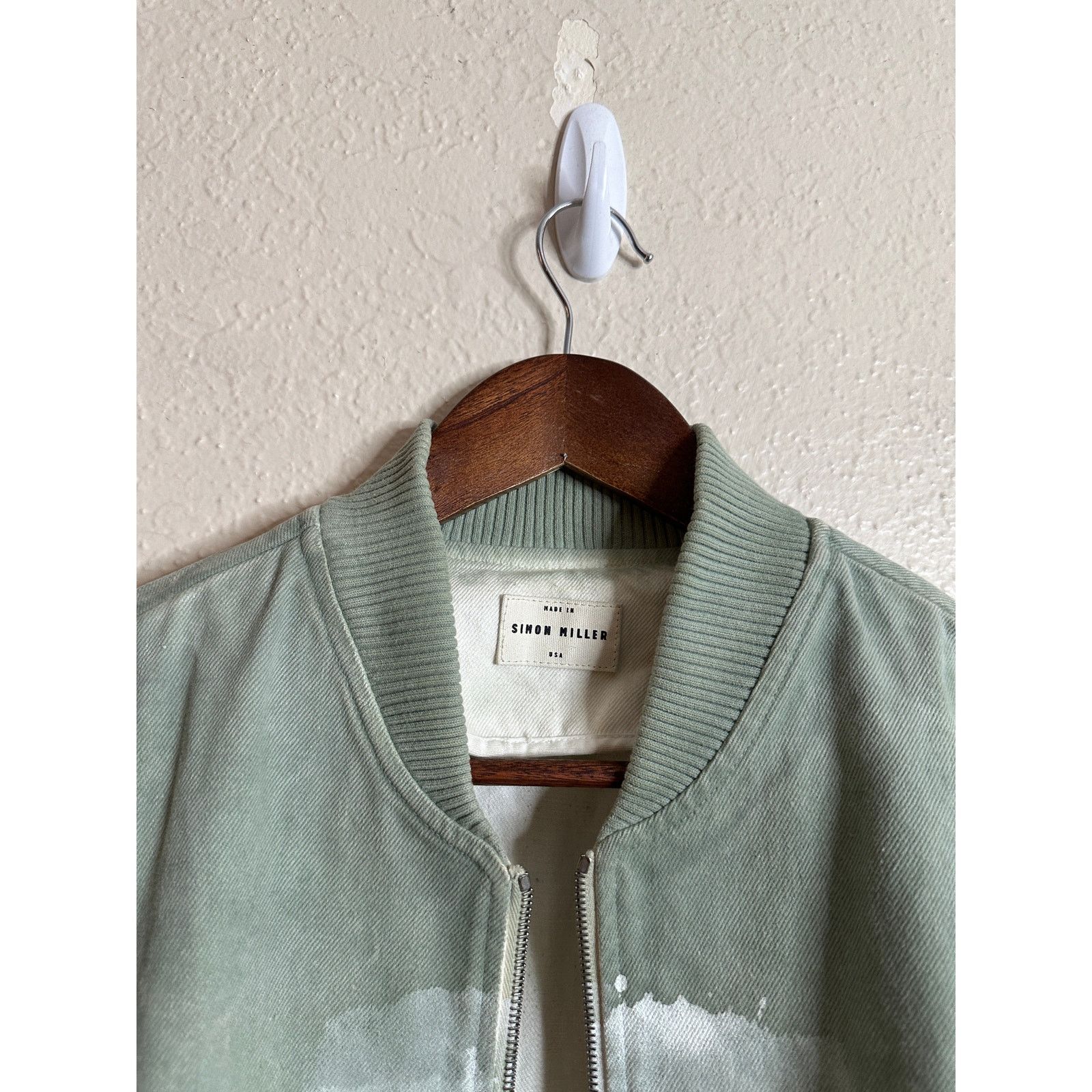 Simon Miller Simon Miller Stone Washed Sage Green Bomber Denim Jacket Size US M / EU 48-50 / 2 - 7 Thumbnail