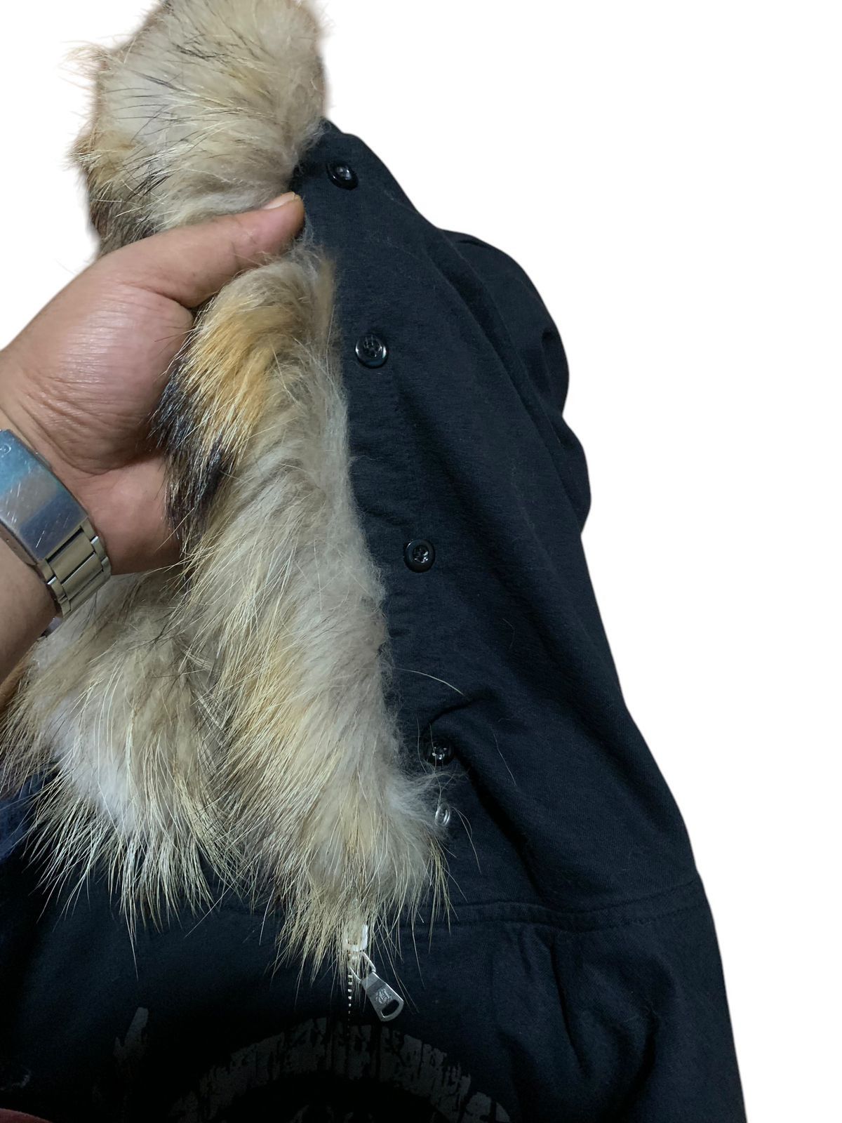 Japanese Brand × Vintage Y2k ugiz conqust reversible prisoner stripe fur hoodie Size US L / EU 52-54 / 3 - 7 Thumbnail