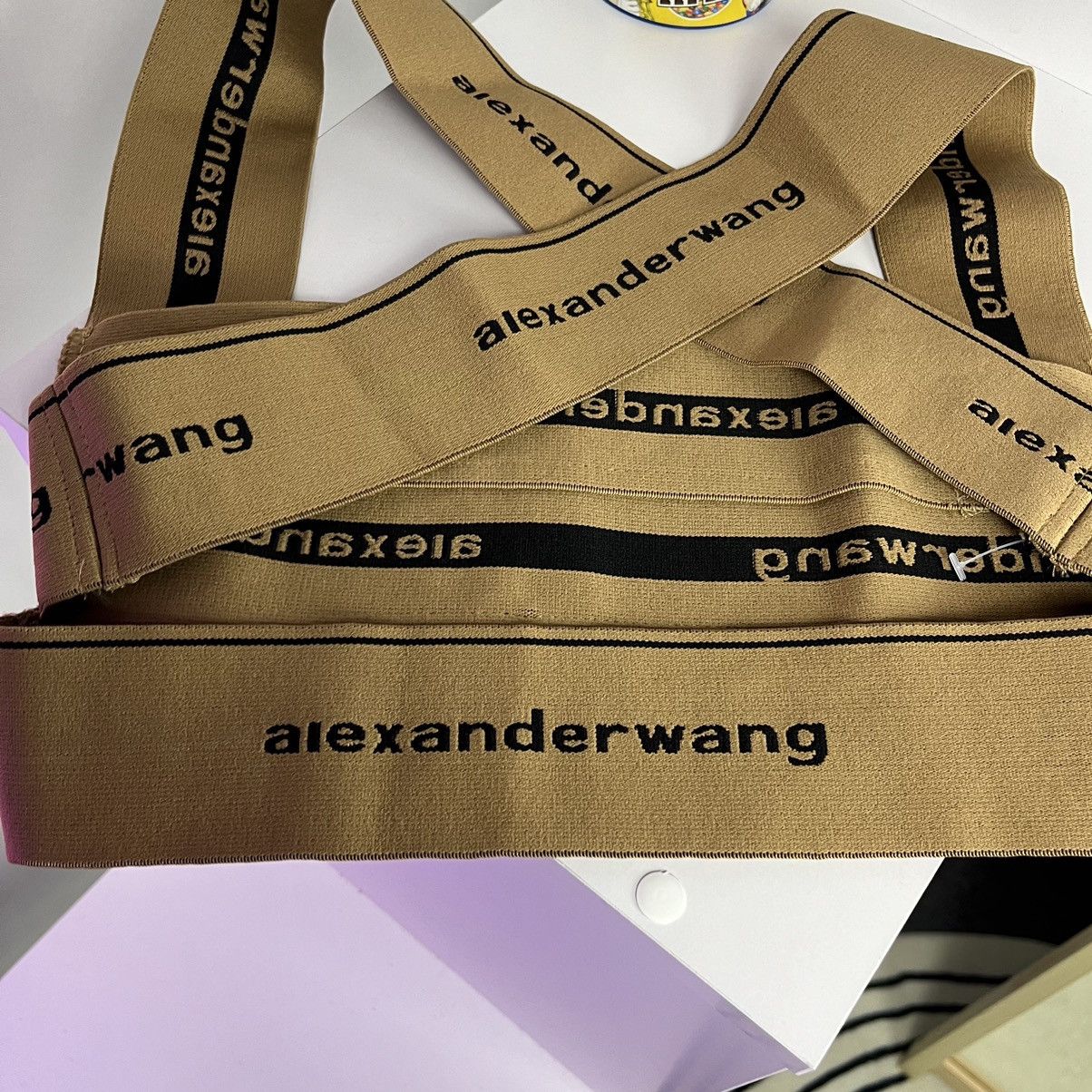 Alexander Wang × Japanese Brand ⚡️RARE⚡️ Alexander Wang halter monogram elastic in logo top Size S / US 4 / IT 40 - 5 Thumbnail