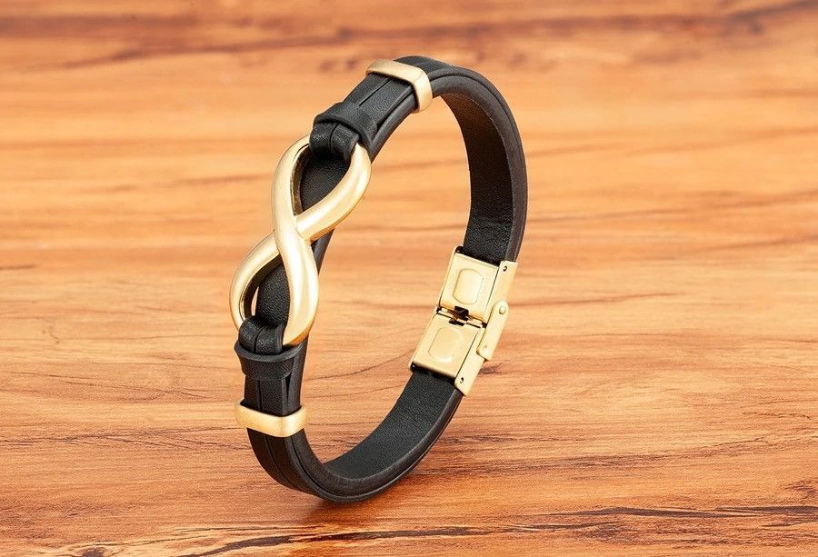 Jewelry × Vintage Luxury Genuine Leather Infinity Symbol Bracelet Size ONE SIZE - 4 Thumbnail