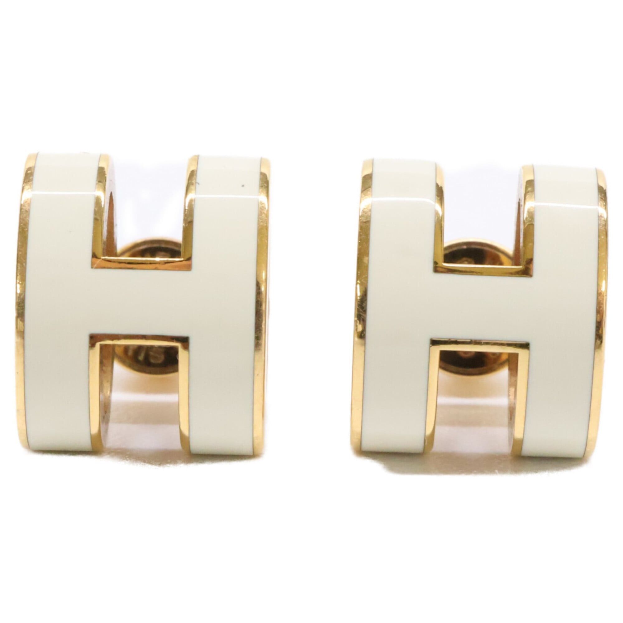 Hermes HERMES Pop H Earrings, White Gold, Women's Size ONE SIZE - 1 Thumbnail