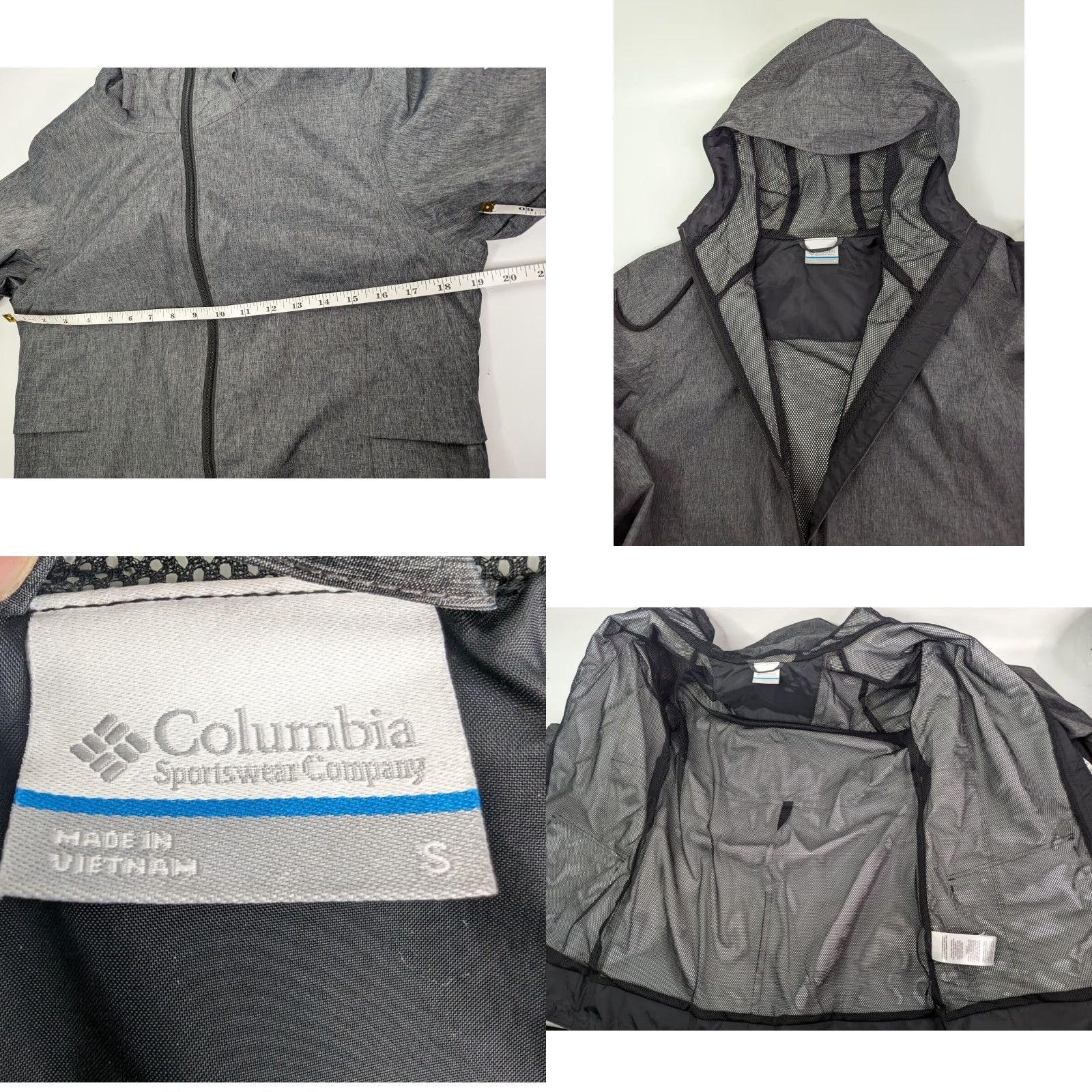 Rains Columbia Lookout View Rain Jacket Women's S Hooded Omni-Tech Dark Gray Size S / US 4 / IT 40 - 8 Thumbnail