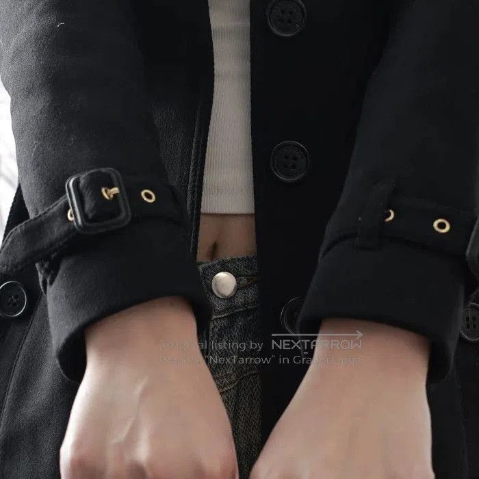 Burberry Burberry Black Wool Belt Coat. Size XS / US 0-2 / IT 36-38 - 2 Thumbnail