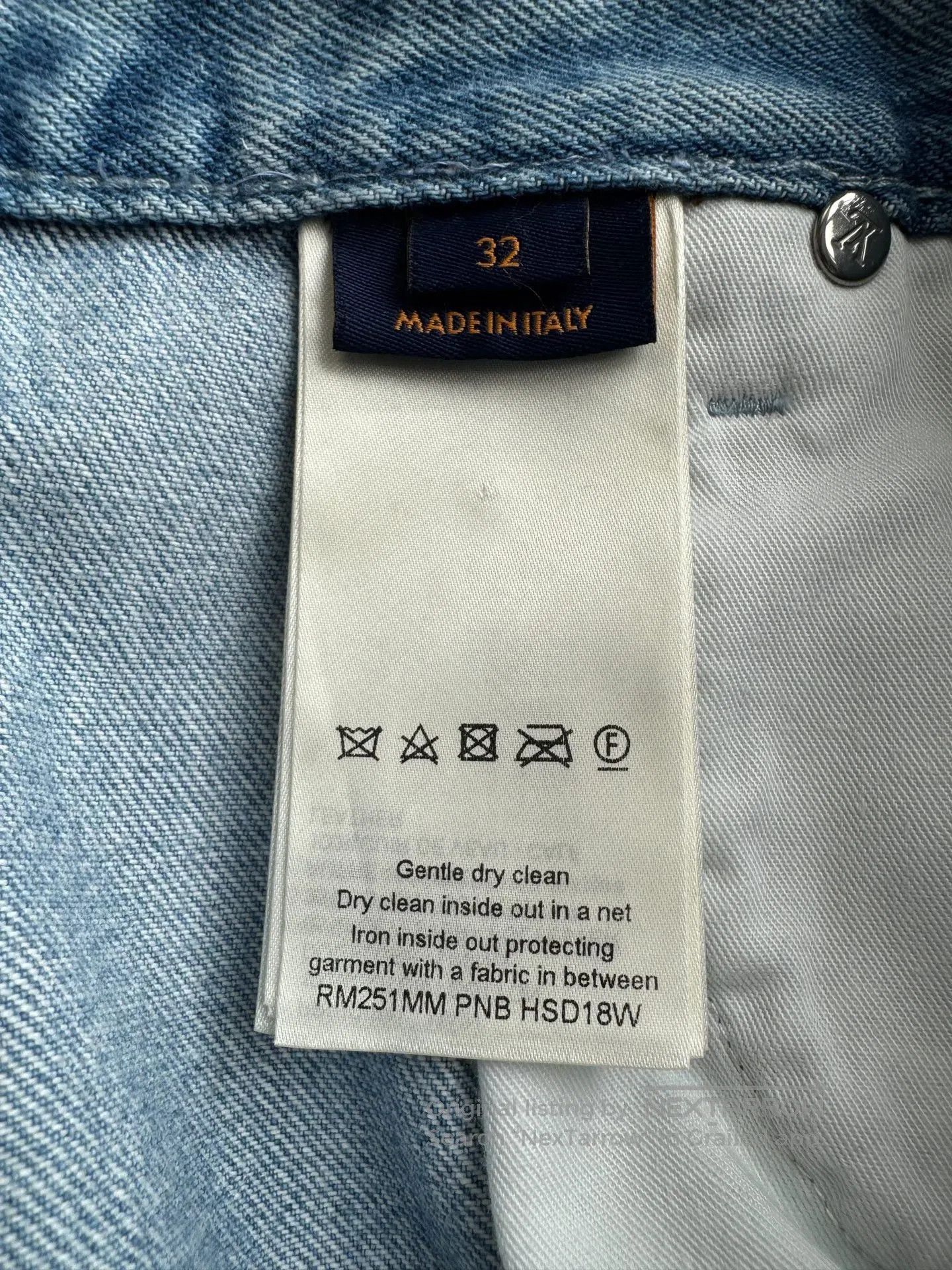Louis Vuitton Louis Vuitton Blue distressed logo denim long pants| Size US 32 / EU 48 - 4 Thumbnail