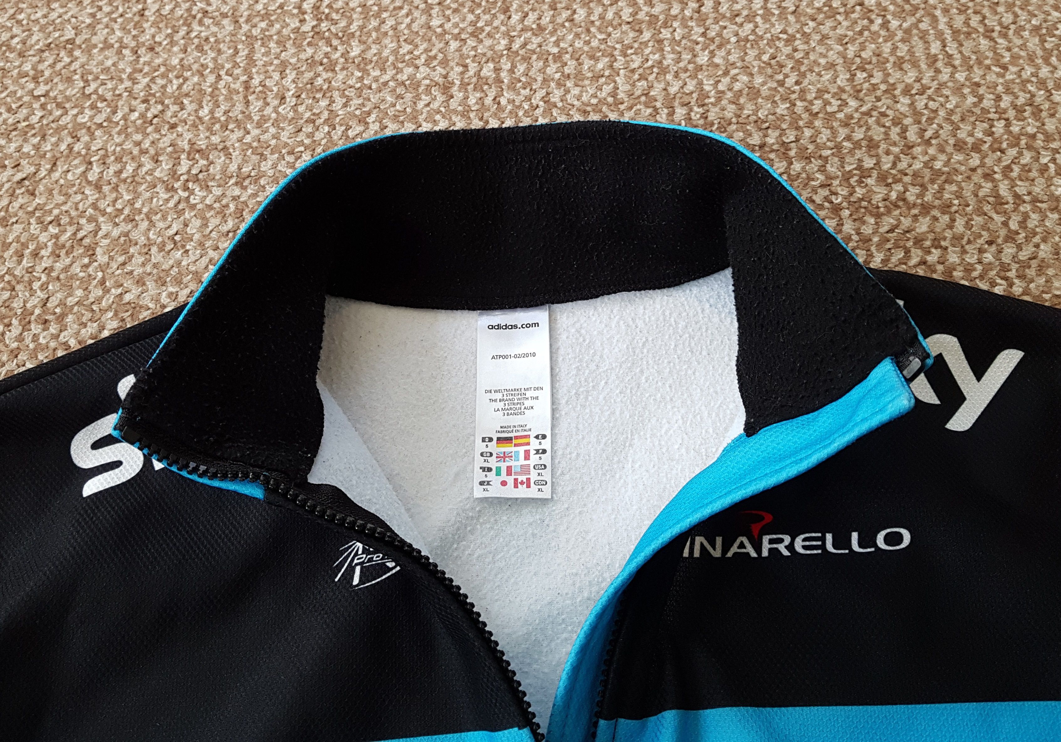 Adidas Adidas Team Sky Pinarello Full-Zip Cycling Jersey Jacket Size US XL / EU 56 / 4 - 8 Thumbnail
