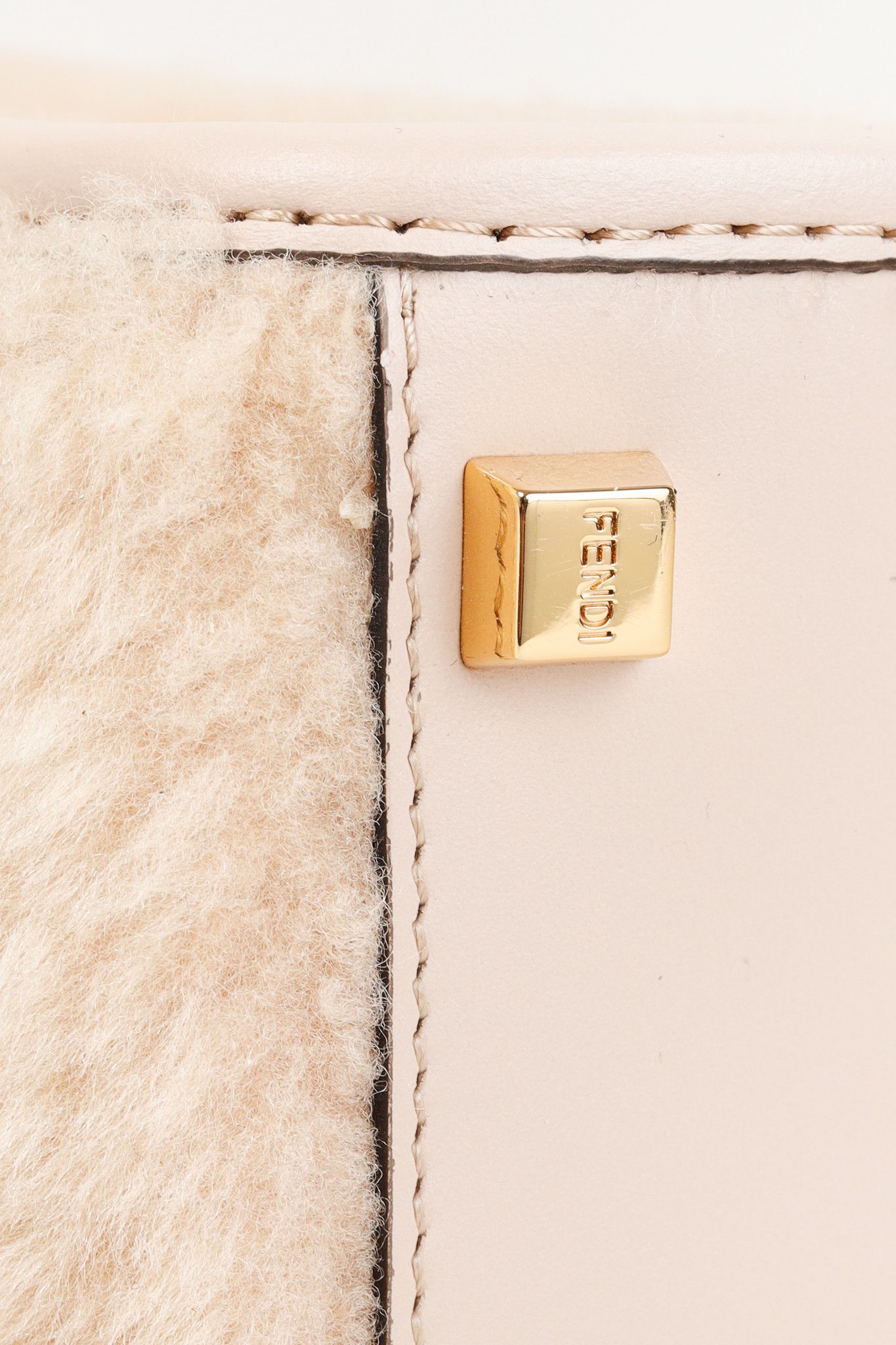 Fendi Fendi Mini Sunshine Shopper Tan Sheepskin Logo Mini-Bag Size ONE SIZE - 6 Thumbnail
