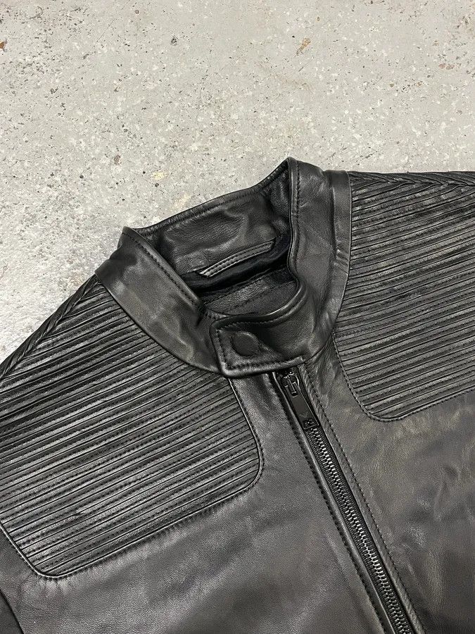 Emporio Armani SS2017 Emporio Armani Biker Padded Black Leather Jacket Size US M / EU 48-50 / 2 - 4 Thumbnail