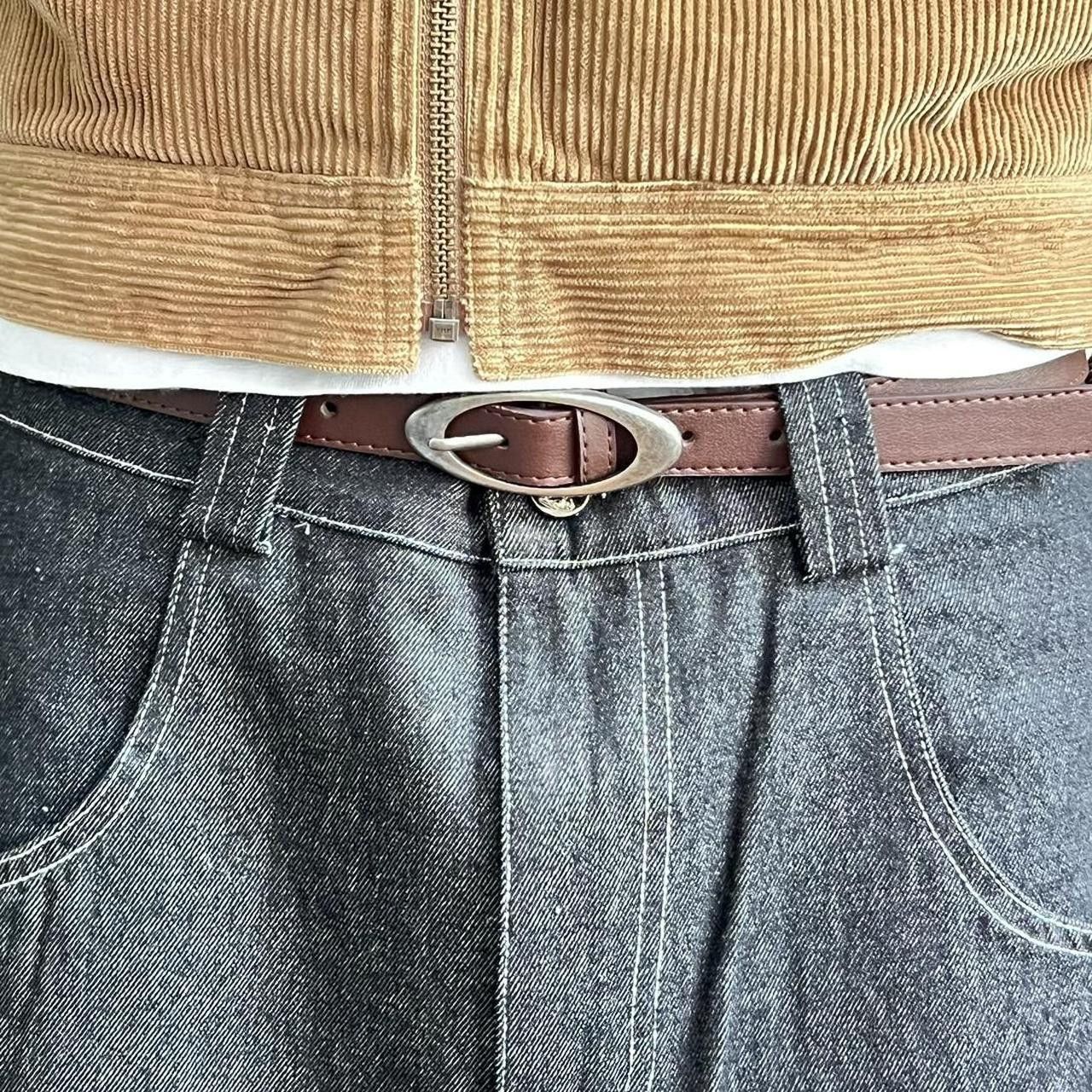 Japanese Brand y2k style brown american western simple designer oval belt Size ONE SIZE - 2 Thumbnail